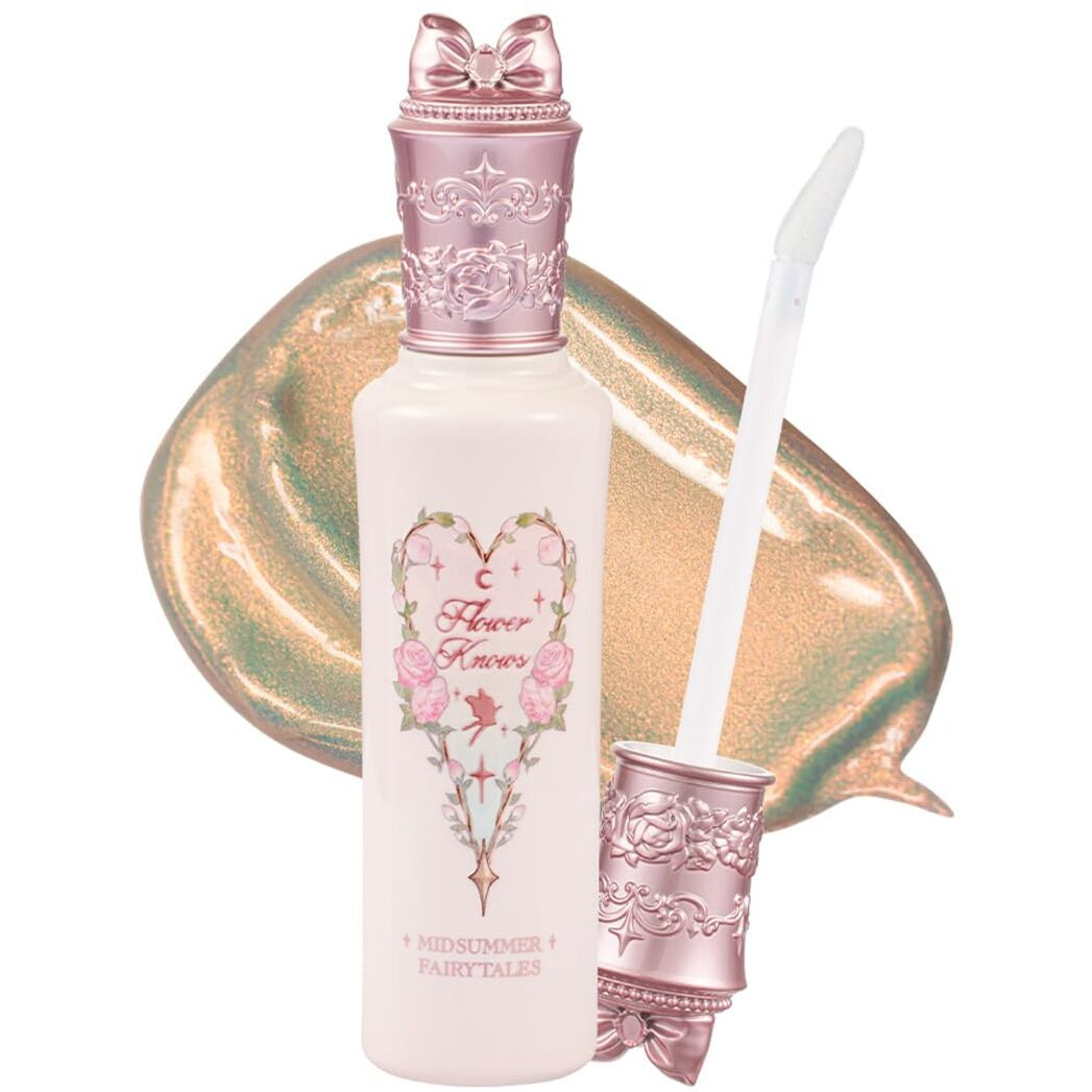 Flower Knows Midsummer Fairytales Liquid Highlighter(Multichrome),Highlighter Makeup,Pearlescent Face & Body Illuminator,Blendable & Long-Lasting Face Highlighter For All Skin Tones(03 Pixie Dream)