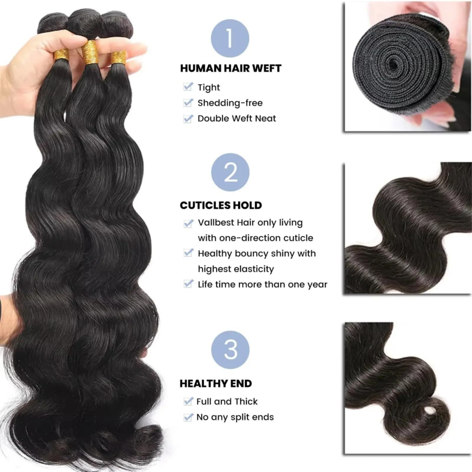 Shwair 12 A Human Hair 18 20 22 24 Inch Body Wave Curly Bundles Human Hair 100% Unprocessed Brazilian Raw Virgin Hair 4 Bundles Body Wave Natural Color