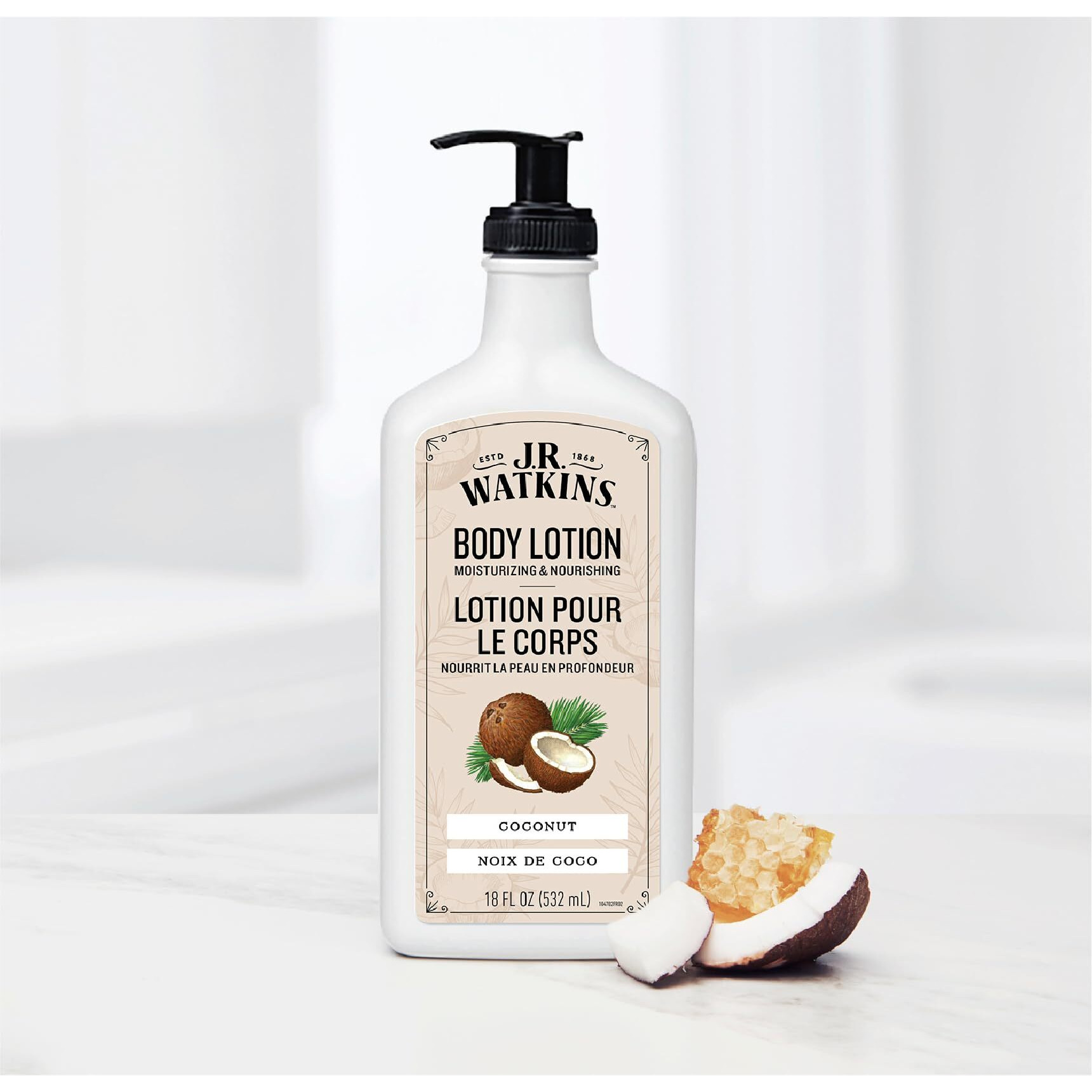 J.R. Watkins Daily Moisturizing Body Lotion, Coconut, 18 Fl Oz, 2 Pack