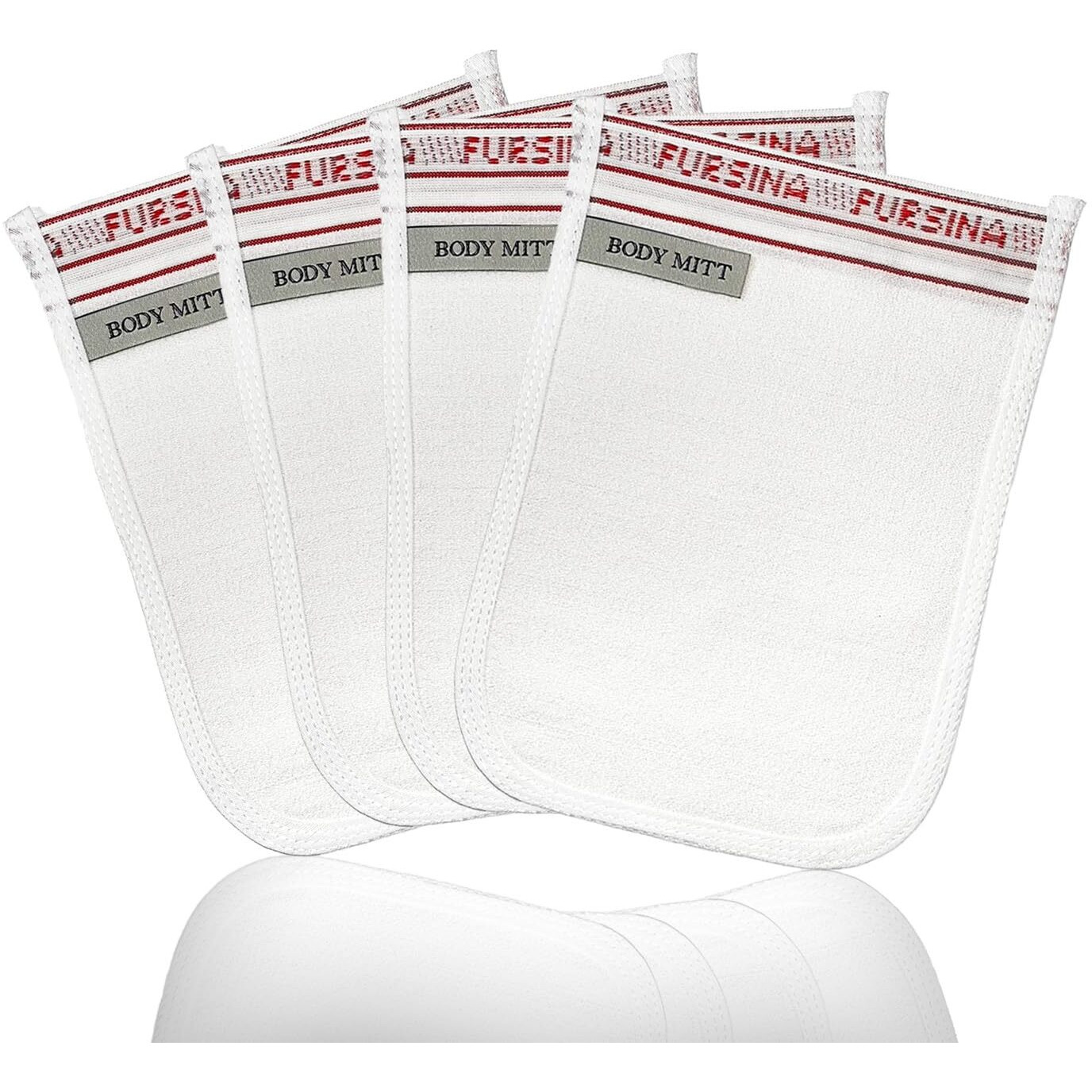 Exfoliating Glove (4 Pcs) - Turkish Hammam Mitt For Bath, Exfoliating Body Scrubber Mitt, Dead & Dry Skin Remover For Body, Great For Spray Tan Removal, Smooth Skin Surface
