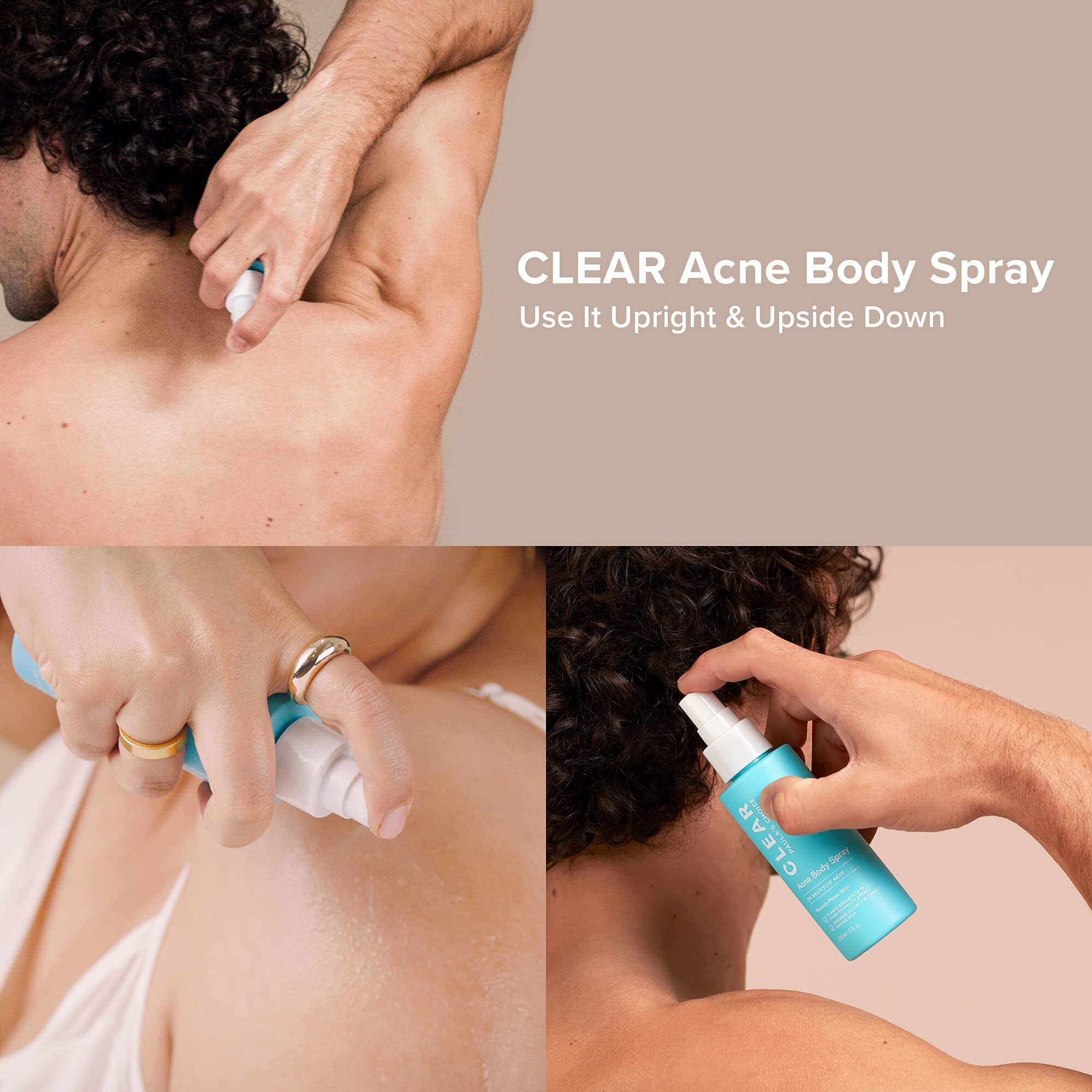 Paula's Choice Clear Exfoliating Back & Body Acne Spray, Bacne Spray With 2% Bha Salicylic Acid Back Acne Treatment For Clogged Pores, Blackheads & Breakouts, Alcohol-Free, Fragrance-Free, 4 Fl Oz