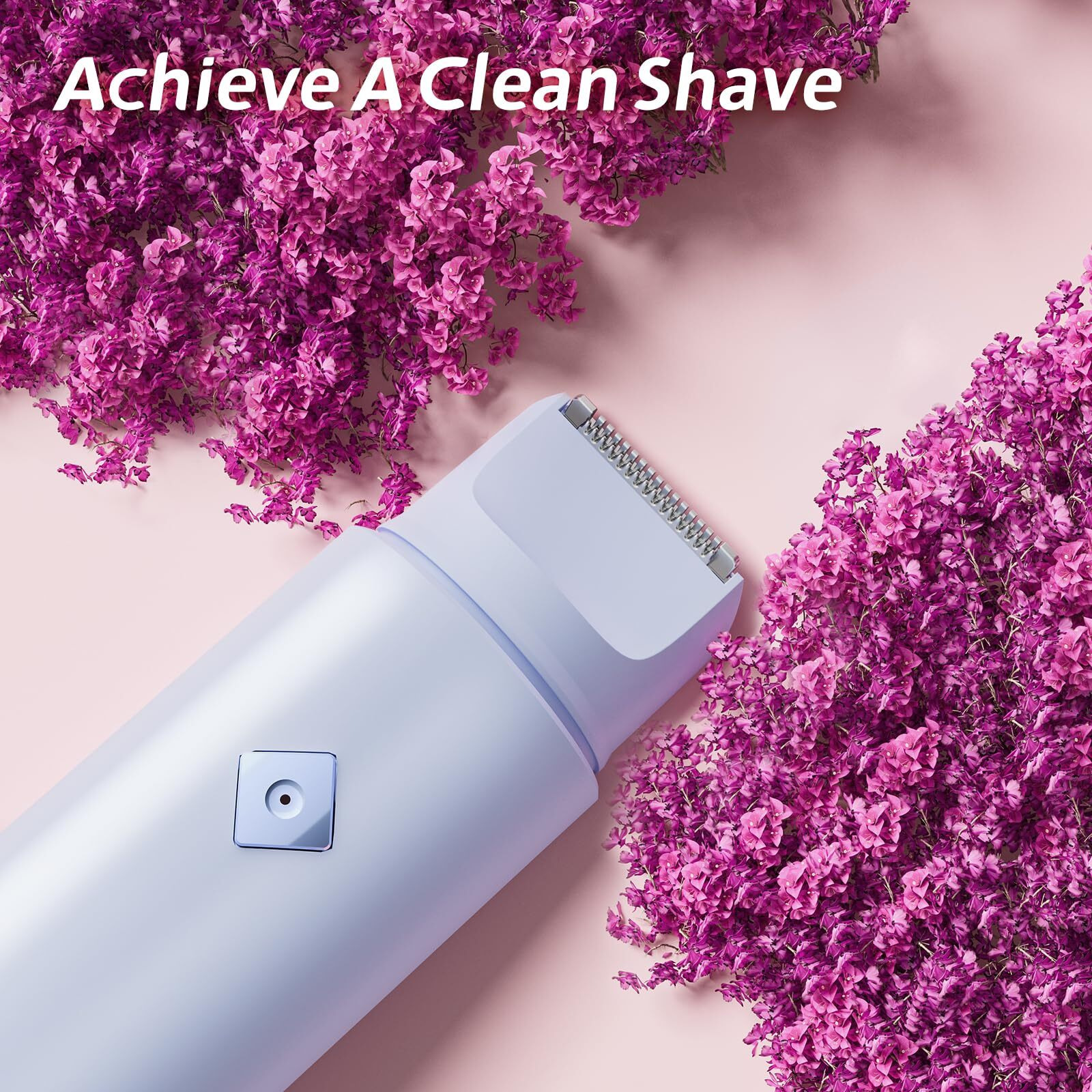 Bikini Trimmer For Women, Dual-Head Electric Razor & Painless Hair Removal - Waterproof Cordless Lady Shaver For Body, Face Underarm, Intimate Areas, Facial Bikini Shaver (Purple)