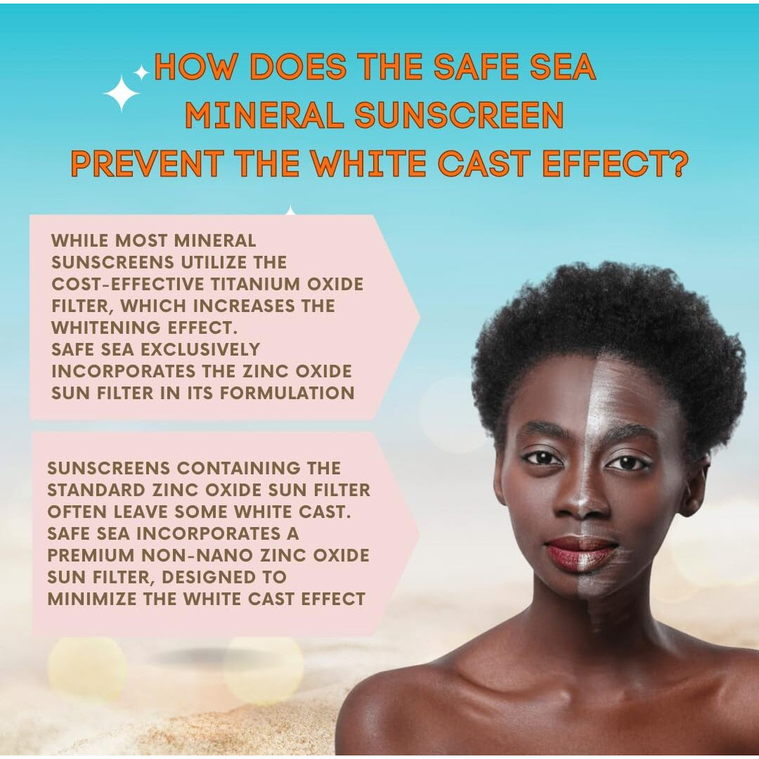 Safe Sea Zinc Oxide Sunscreen Spf30 | Clear Mineral Face And Body Sunscreen Without White Cast | Anti-Jellyfish Sting Protective Lotion | 3.4Oz (100Ml) (1 Pack)