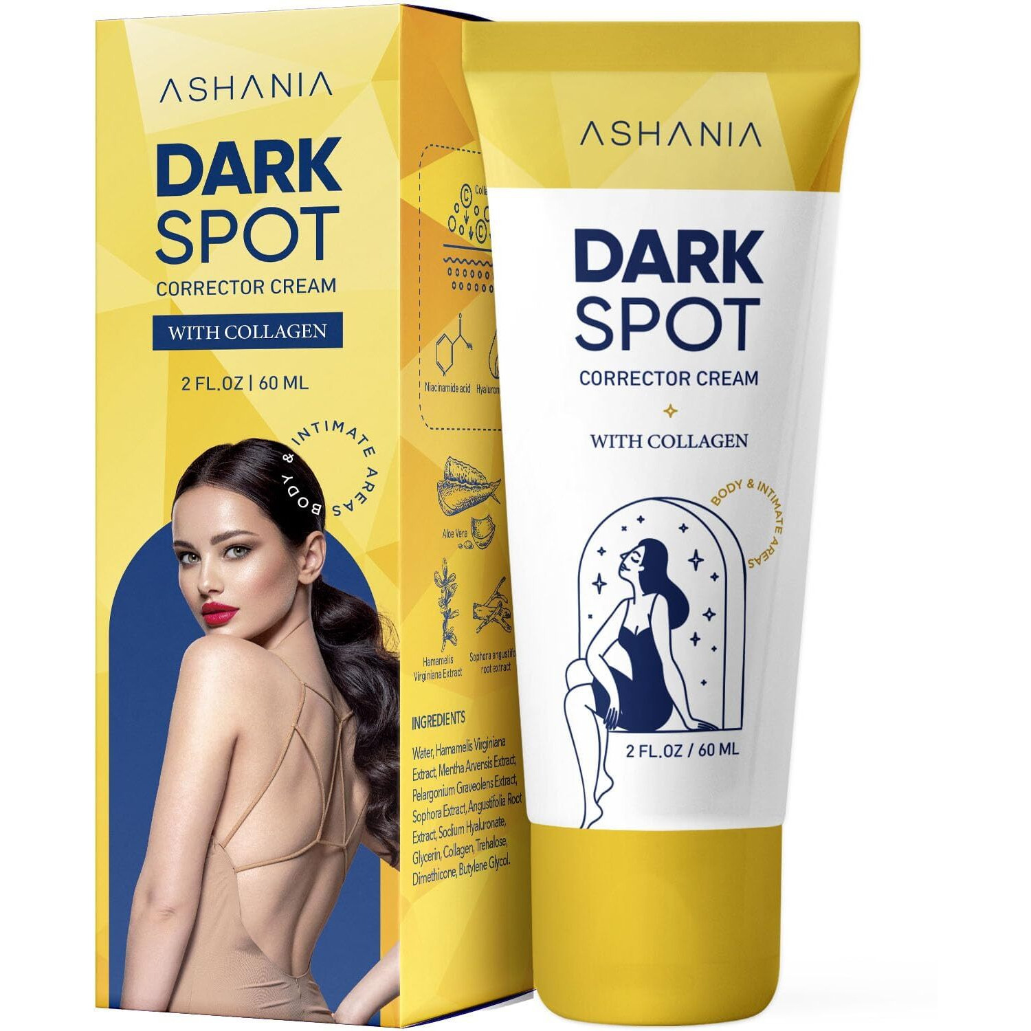 Dark Spot Remover For Face And Body Advanced Corrector Cream For Inner Thighs, Dark Neck & Knees - Brightening Formula (2 Fl Oz)