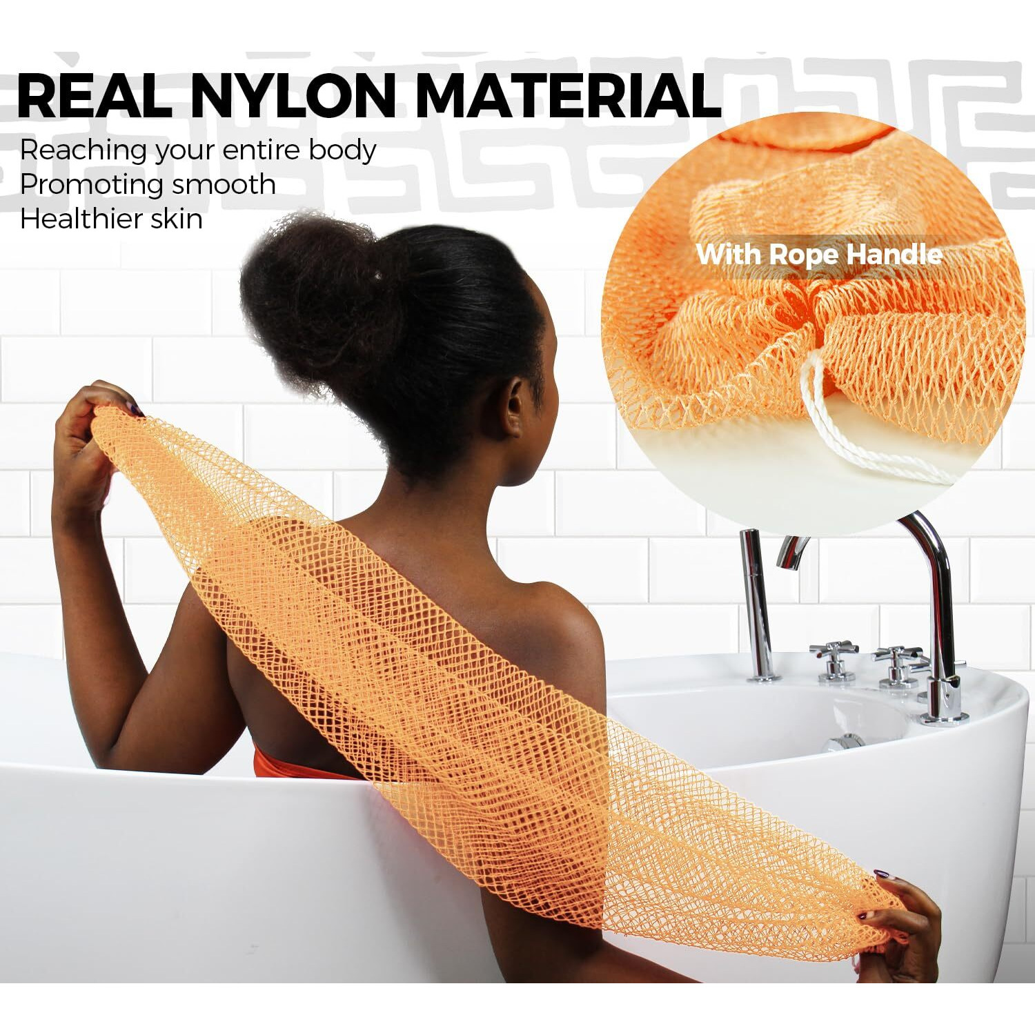 African Net Sponge Authentic - Real African Exfoliating Sponge With Knots - African Net Washcloths For Body Scrubber Exfoliator - Back Scrub For Shower