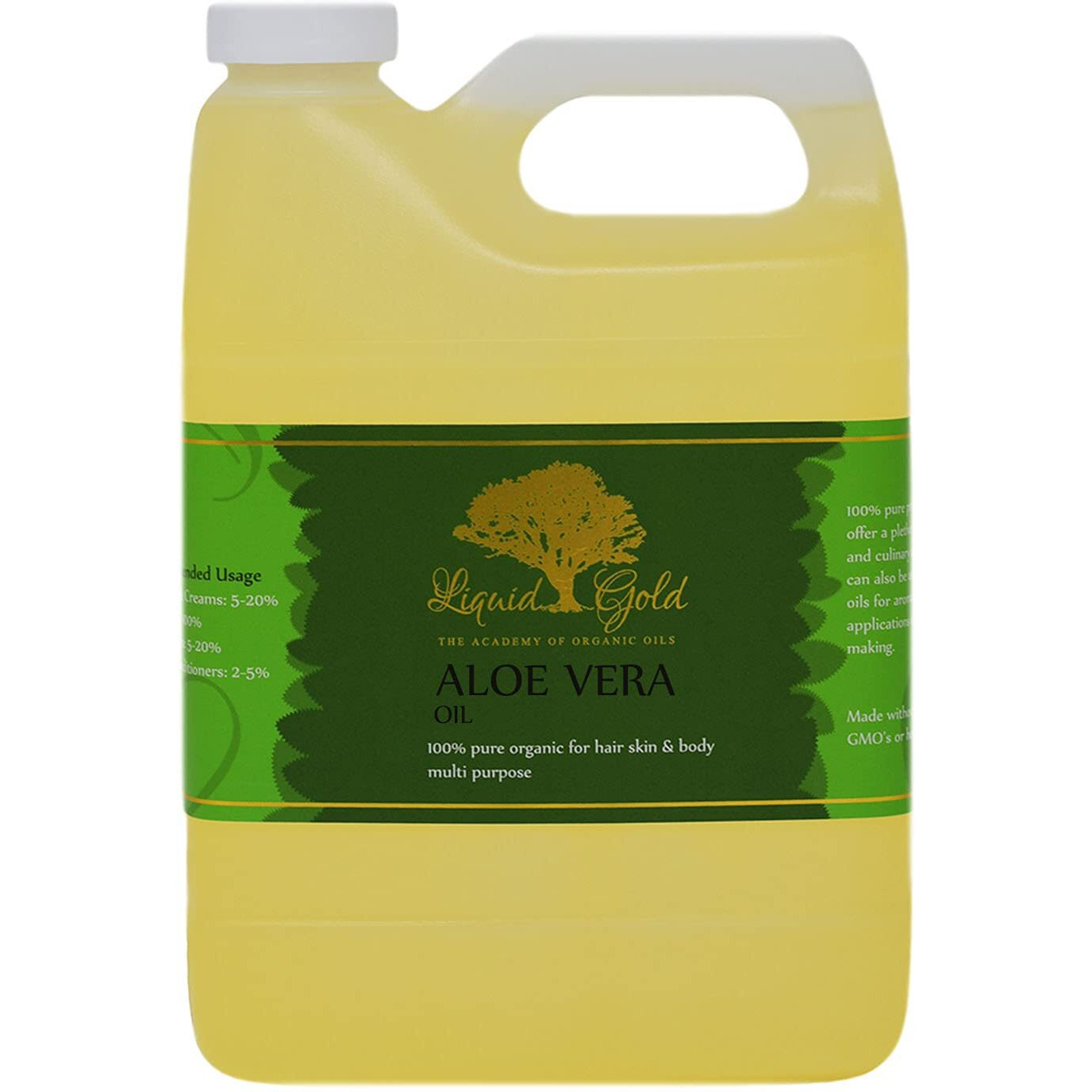 Liquid Gold Inc - 32 Oz - Premium Aloe Vera Oil - 100% Pure Natural Organic Skin Hair Body Care