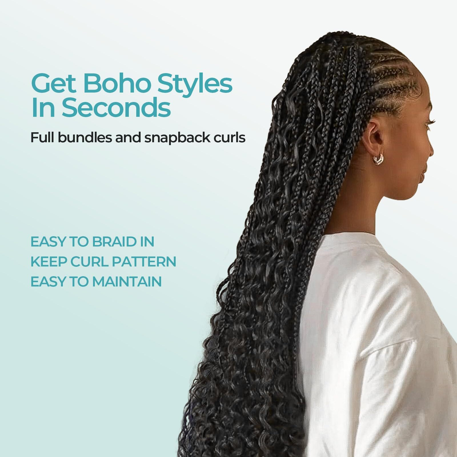 Lvnatu Body Wave Braiding Hair Human For Boho Braids Bohemian Knotless Easy To Work With At Salon/Home Wavy Bulk 2 Bundles 100G 22 Inch Jet Black For Stylists/Hairdresser