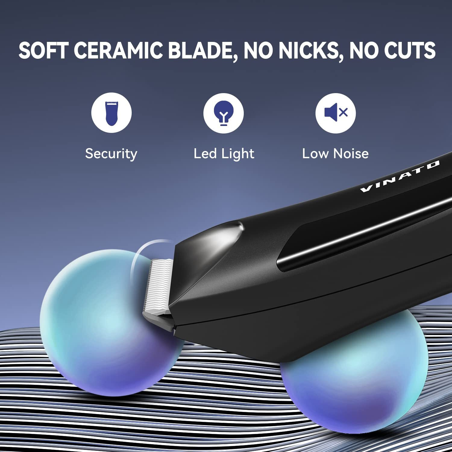 Vinato Electric Body Hair Trimmer - Manscape Ball Trimmer, Groin Hair Trimmer For Men, Waterproof Ball Shaver, Usb Recharge Dock Replaceable Ceramic Blade, Male Hygiene Razor, 90 Mins Battery Life