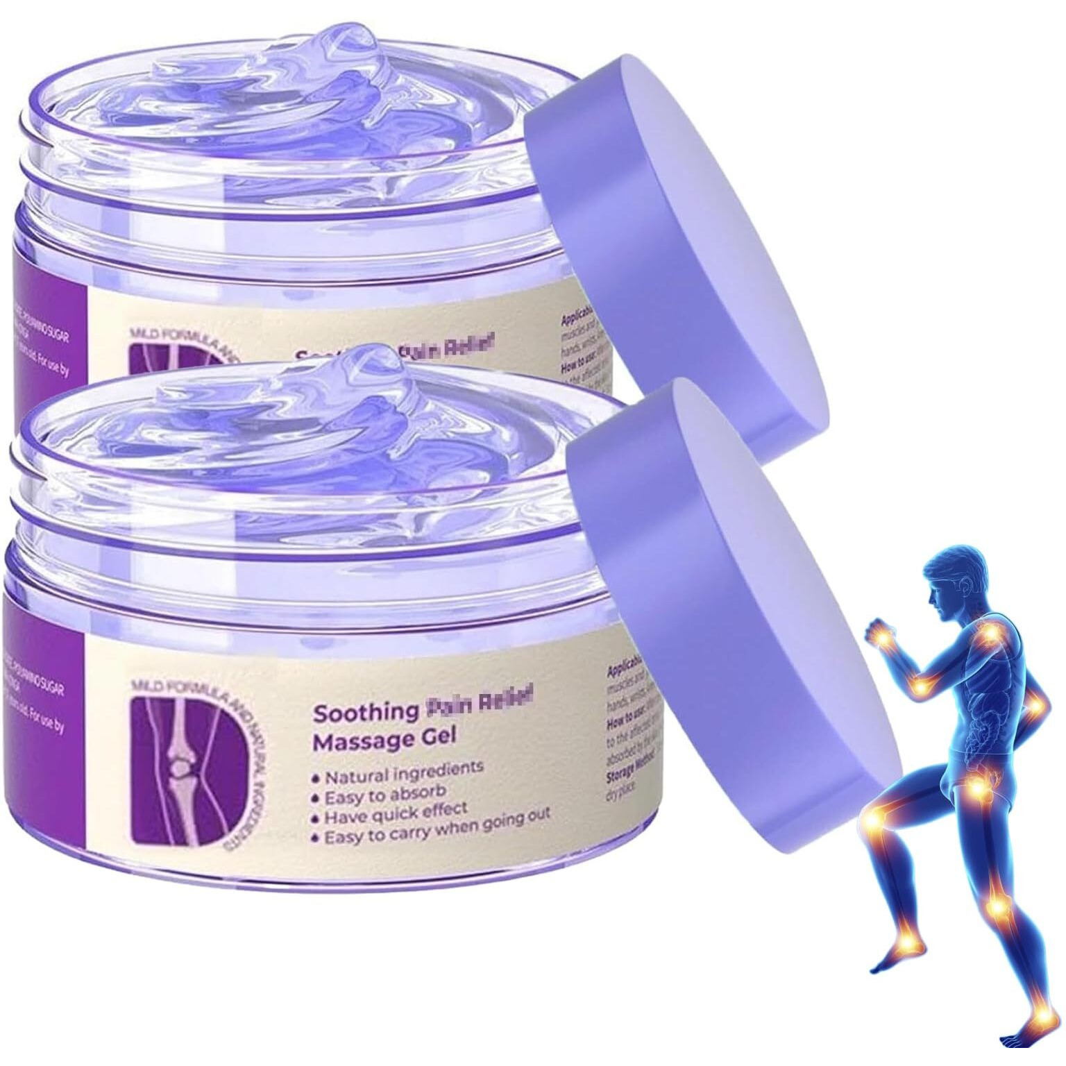 Iekufes Joint Purple Gel,Soothing Massage Cream, Full-Body Joint Support For Knees, Lumbar, Neck, Hands & Feet(2Pcs)