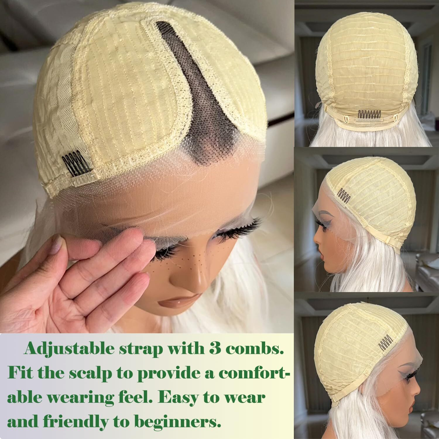 X-Tress 30 Inch Blonde Lace Front Wigs With Body Wave, Pre Plucked, Synthetic Lace Frontal Wig With Dark Roots, 13X4X1 Density