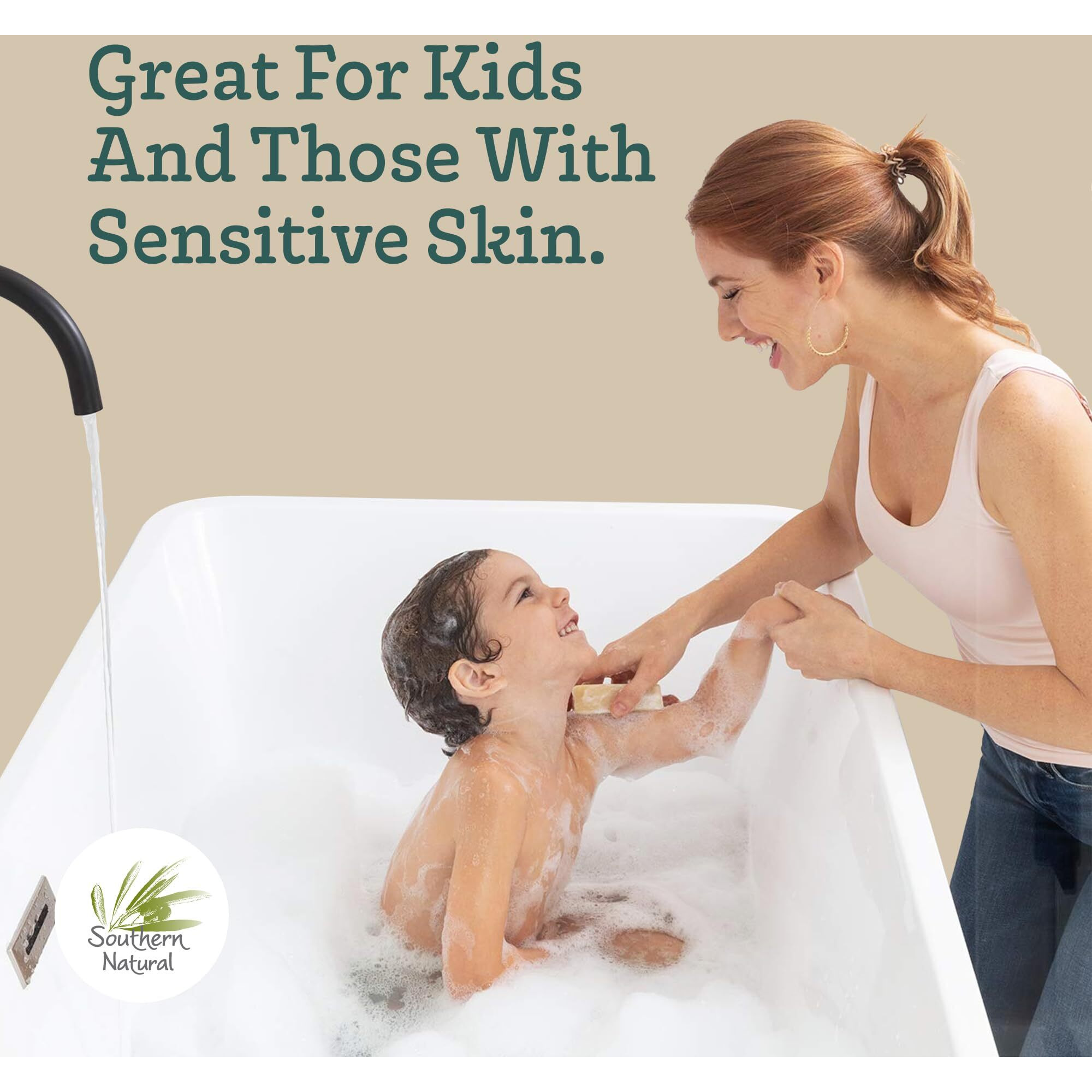 Southern Natural Goat Milk Soap Bar - 3 Pack Essential Oil Blend - For Dry Sensitive Skin. Natural Handmade Face & Body Soap For Men & Women.