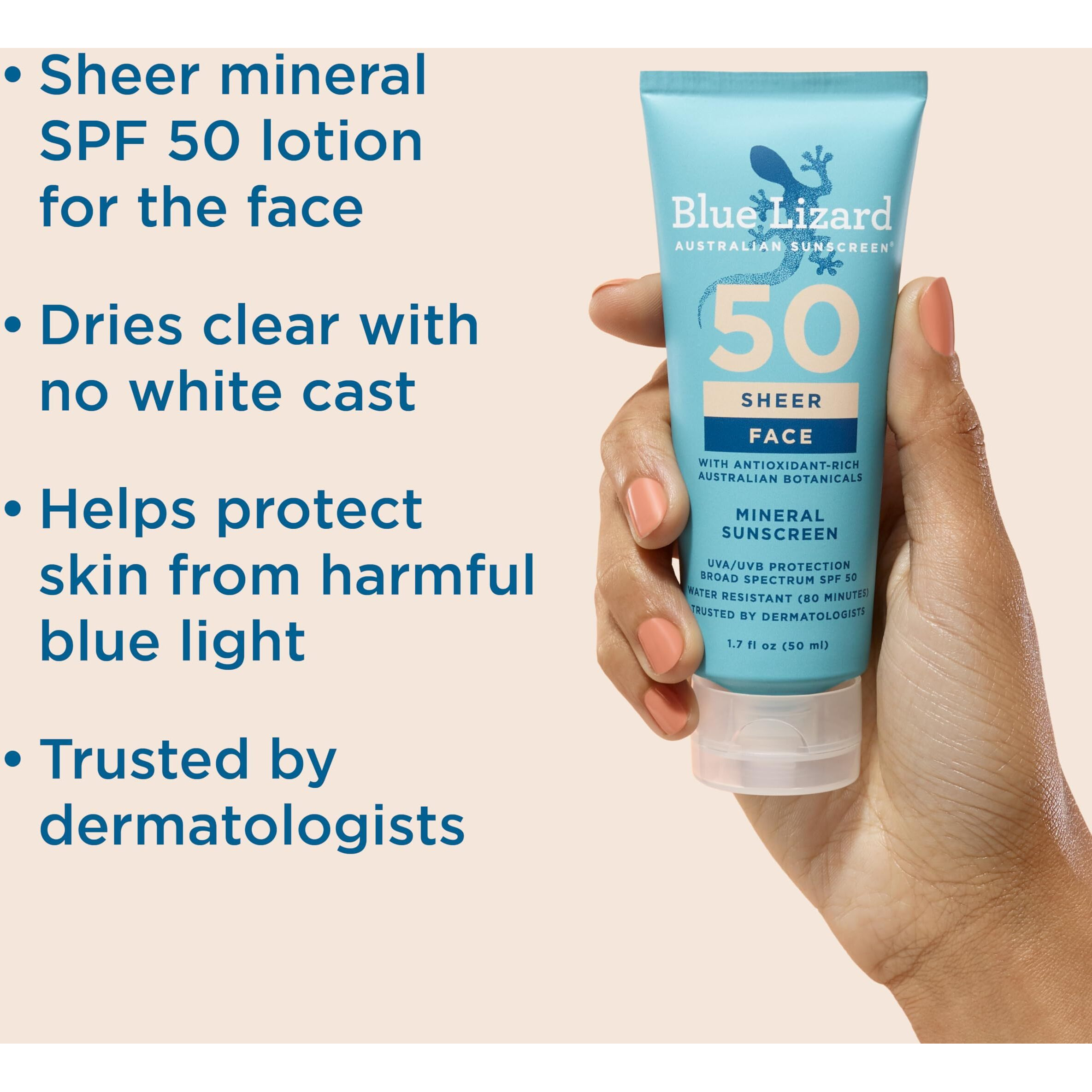Blue Lizard Sheer Face Lotion - Spf 50+, 1.7 Oz