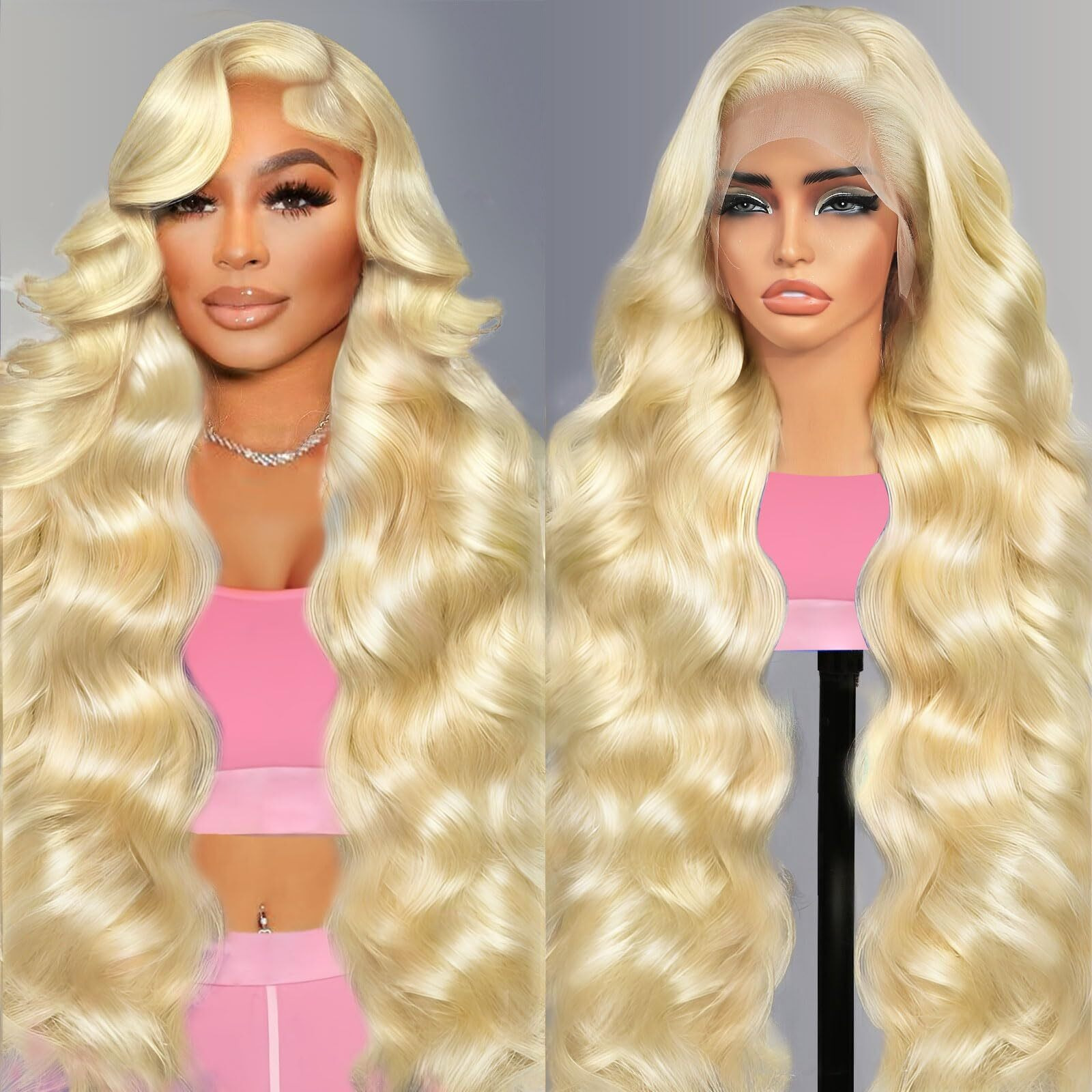 613 Lace Front Wig Human Hair 210 Density Blonde Wig Human Hair 13X6 Body Wave Hd Transparent Lace Front Wigs Human Hair Pre Plucked 613 Hd Lace Frontal Wigs Human Hair 13X6 Glueless Wigs 20 Inch