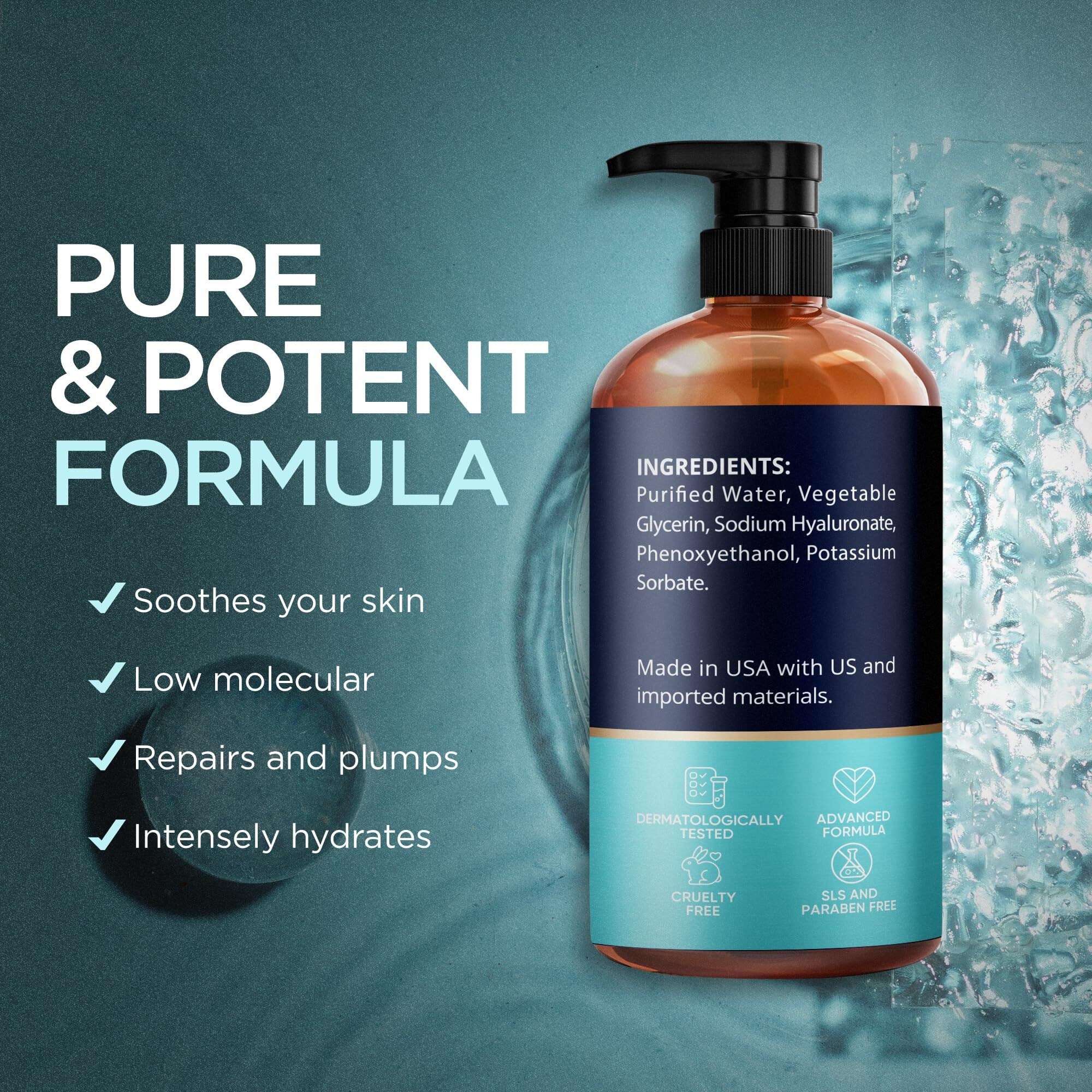 Ember Cloud Hyaluronic Acid Serum For Face (8 Oz) For Skin And Lips - Hydrating & Moisturizing Serum For All Skin Types, Paraben-Free & Fragrance-Free