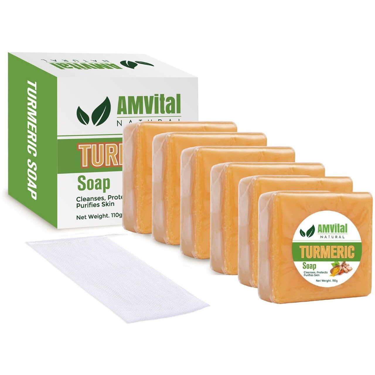 Amvital Turmeric Soap Bar For Face & Body, Smooth Skin, Natural Handmade Soap