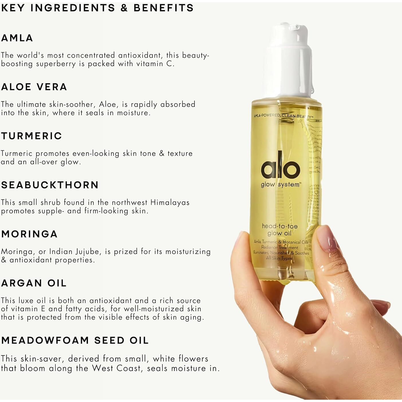Alo Head-To-Toe Glow Oil + Travel | Glow-Boosting Natural Dry Body Oil | Jojoba, Amla, Aloe & Vitamin E | Hydrates & Nourishes Skin | Citrus Scent | 3.2 + 0.7 Oz