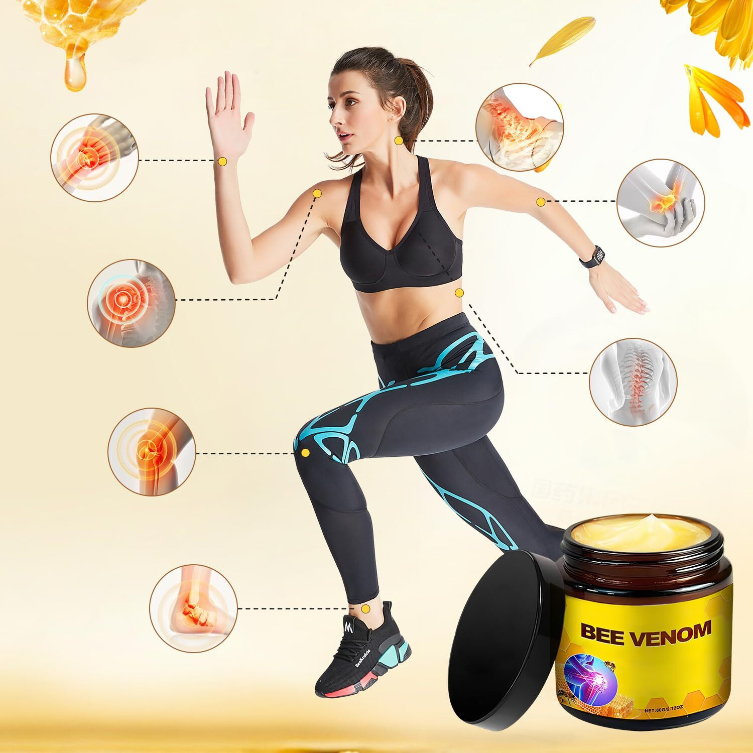 2Pcs Bee Venom For Joint Relief Cream For Arthritis Joint Healing Cream Body With Natural Formula For Neck,Waist,Back Hand Feet And Leg