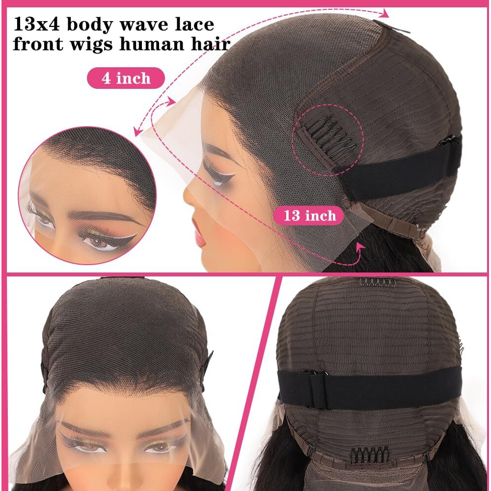13X4 Hd Lace Front Wigs Human Hair Body Wave Lace Front Wigs Human Hair Wigs For Women 180% Density Lace Frontal Wigs Brazilian Human Hair Wigs Pre Plucked 20 Inch