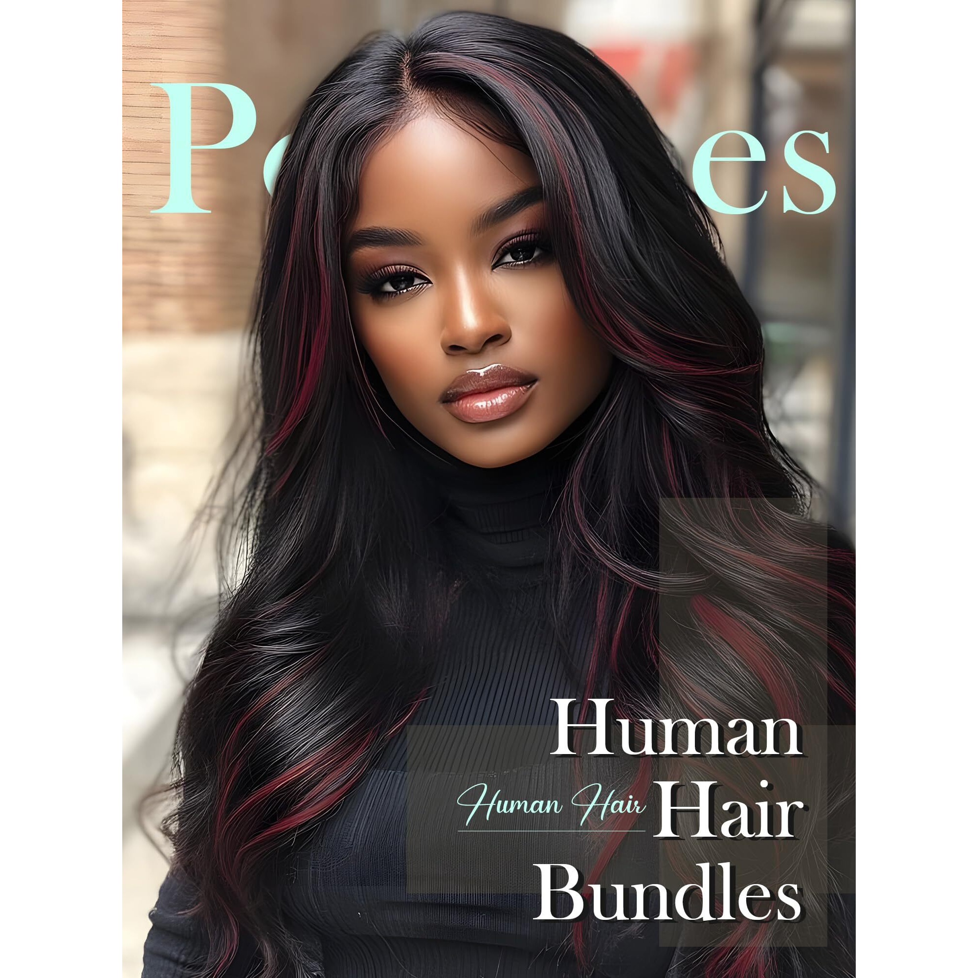 Human Hair Bundles 16 18 20 22 Inch 4 Bundles Hair Extensions Body Wave Balck Dark Burgundy Highlight Bundles Human Hair Brazilian Virgin Unprocessed Wine Red Hair P1B/99J