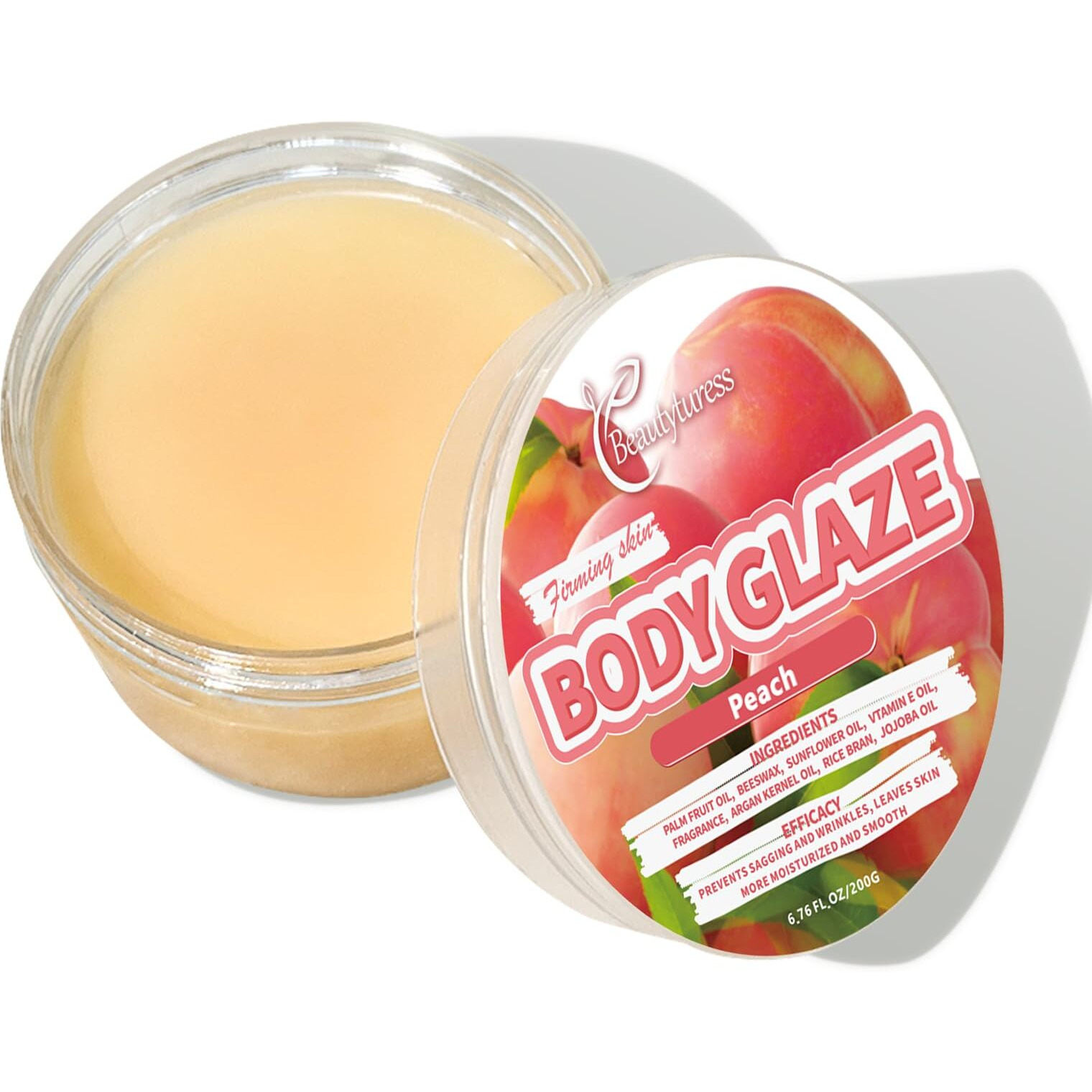 Beautyturess Body Cream Body Cream 200G High Nourishment Nourishing Body Spring Water Fruity Series - Peach Scent Long-Lasting Moisturizing For Daily Body Care