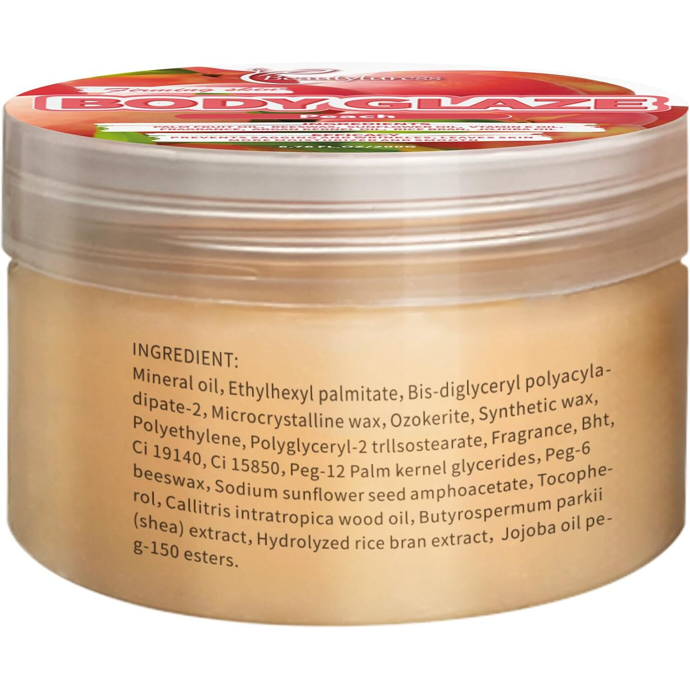 Beautyturess Body Cream Body Cream 200G High Nourishment Nourishing Body Spring Water Fruity Series - Peach Scent Long-Lasting Moisturizing For Daily Body Care