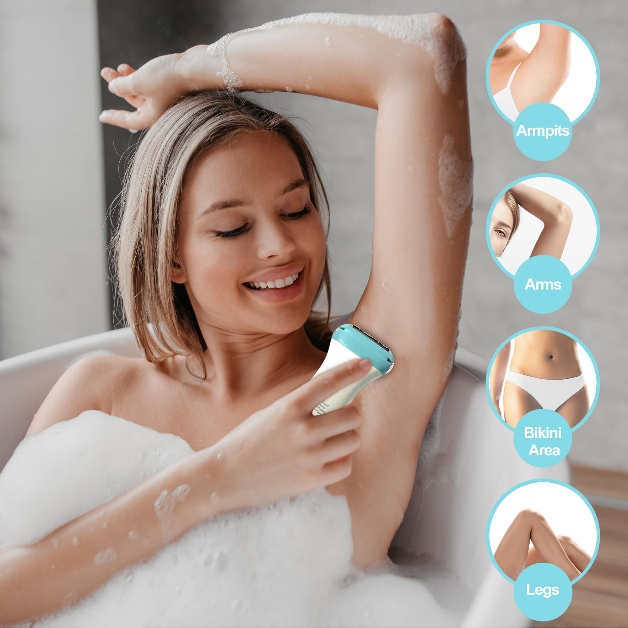 Lichilab Electric Razor For Women,Lady Shaver For Pubic Hair,Women's Wet & Dry Electric Shaver For Leg,Cordless Bikini Trimmer,Body Hair Removal For Underarms,Green/I7Tr