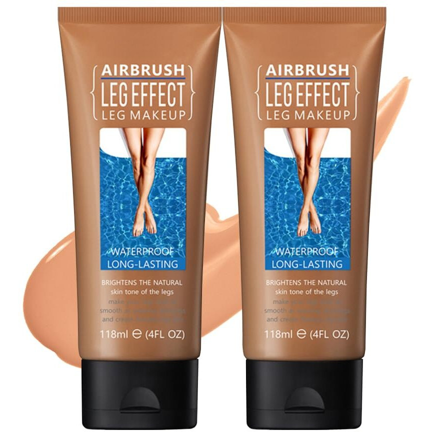 2Pcs Leg Effect Waterproof Makeup, Long-Lasting, Natural Leg Coverage, Body Foundation To Cover Vein, Tattoo And Flaw (03Bronze, 2Pcs)