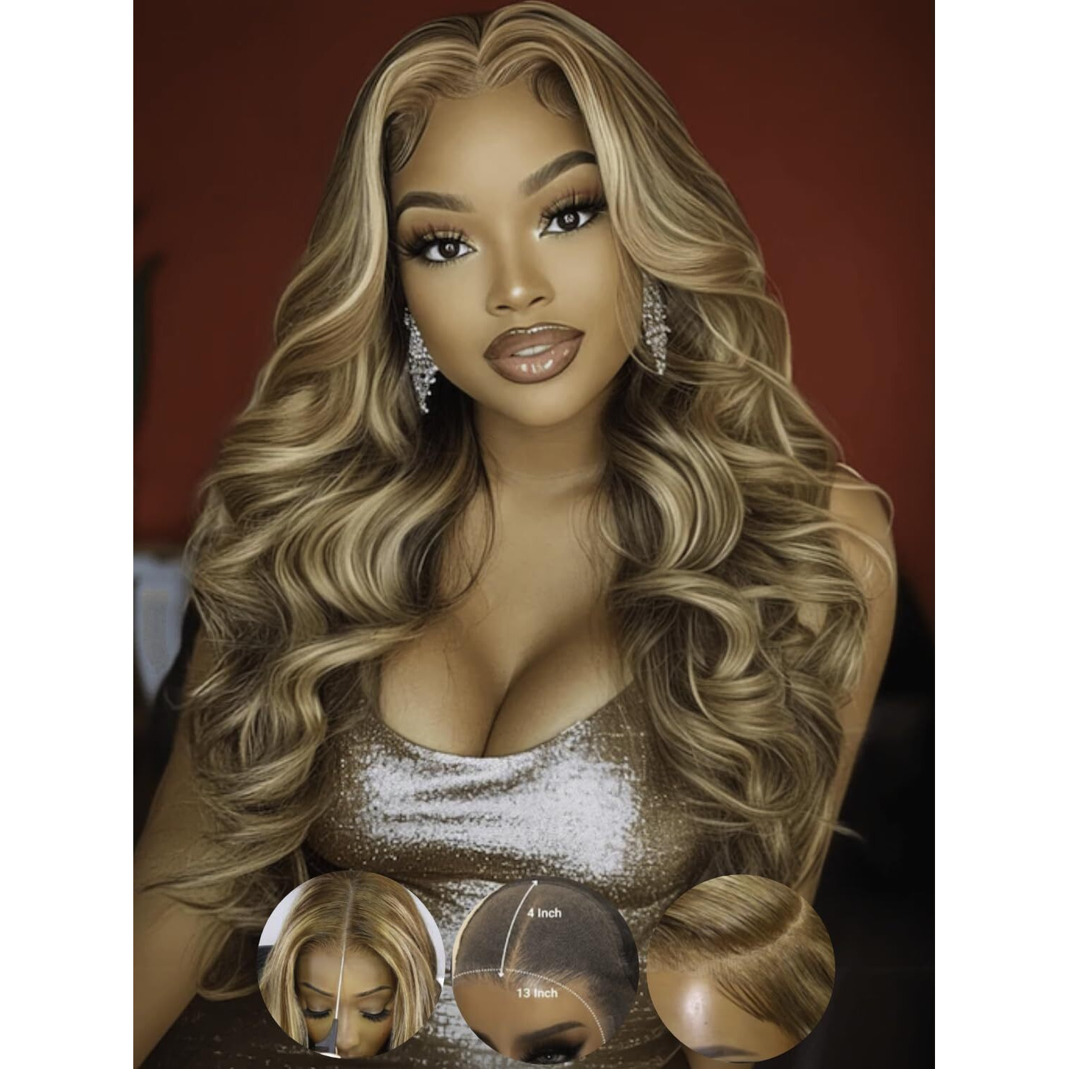 Klaiyi Wear And Go Glueless Wig Bye Bye Knots 13X4 Precut Lace Front Wigs Human Hair Ombre Highlight Blonde Body Wave Wig Pre Bleached Pre Everything Pre Plucked With Baby Hair 3S Ready To Wear 26Inch
