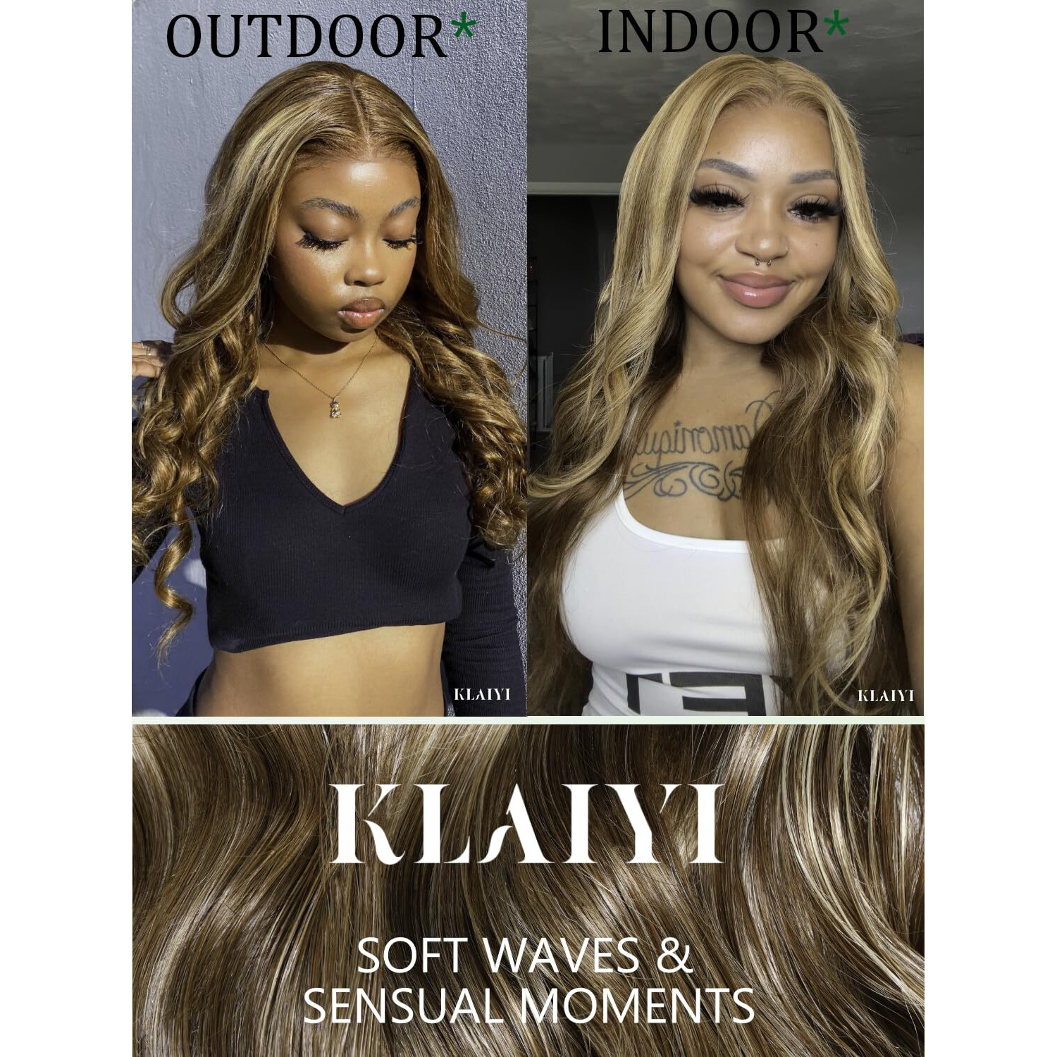 Klaiyi Wear And Go Glueless Wig Bye Bye Knots 13X4 Precut Lace Front Wigs Human Hair Ombre Highlight Blonde Body Wave Wig Pre Bleached Pre Everything Pre Plucked With Baby Hair 3S Ready To Wear 26Inch