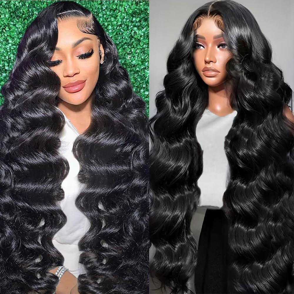 Gurdan Body Wave Lace Front Wigs Human Hair Pre Plucked 200 Density Hd Lace Frontal Wig Human Hair With Baby Hair 13X6 Lace Front Wigs Human Hair Natural Color Glueless Wigs 36 Inch