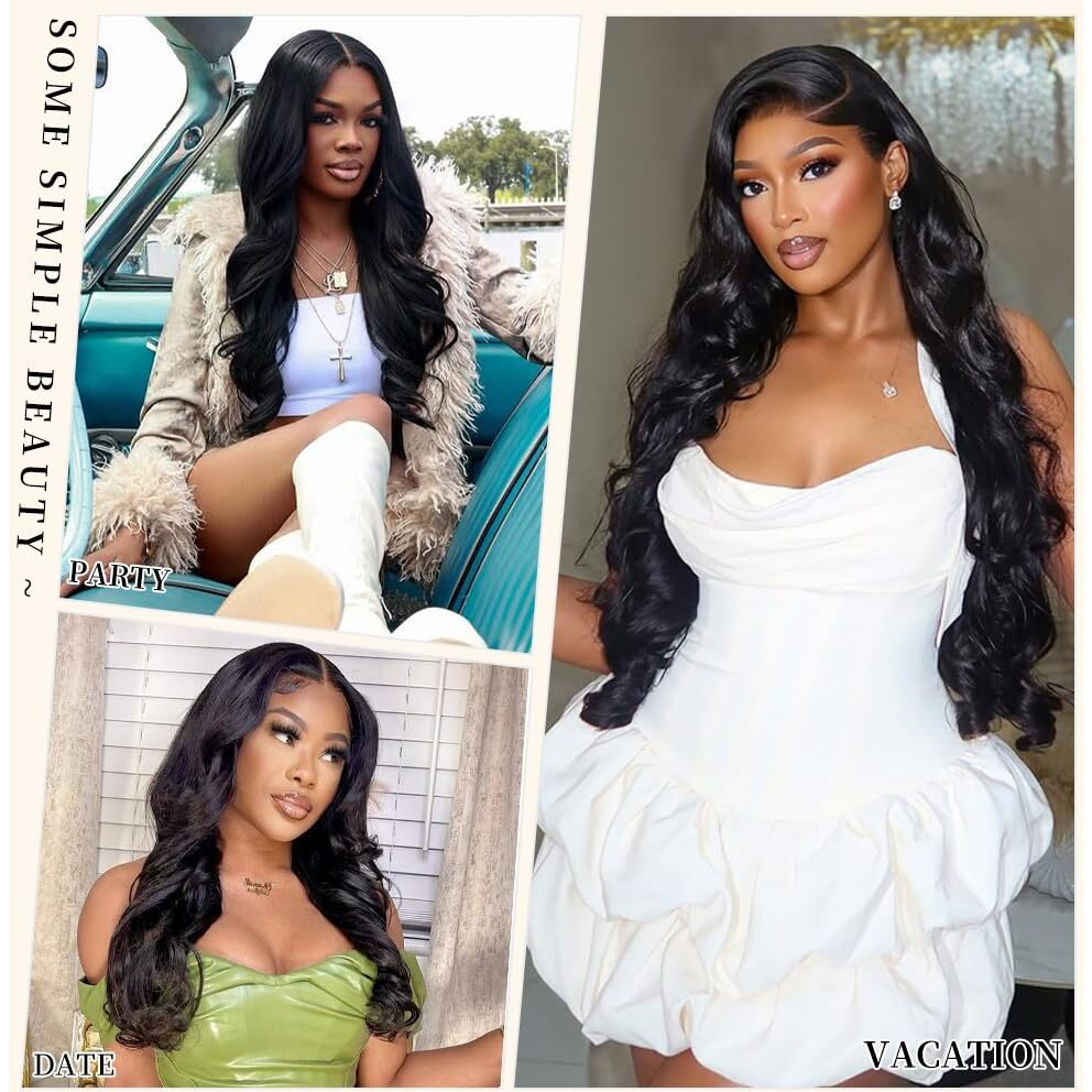 Gurdan Body Wave Lace Front Wigs Human Hair Pre Plucked 200 Density Hd Lace Frontal Wig Human Hair With Baby Hair 13X6 Lace Front Wigs Human Hair Natural Color Glueless Wigs 36 Inch