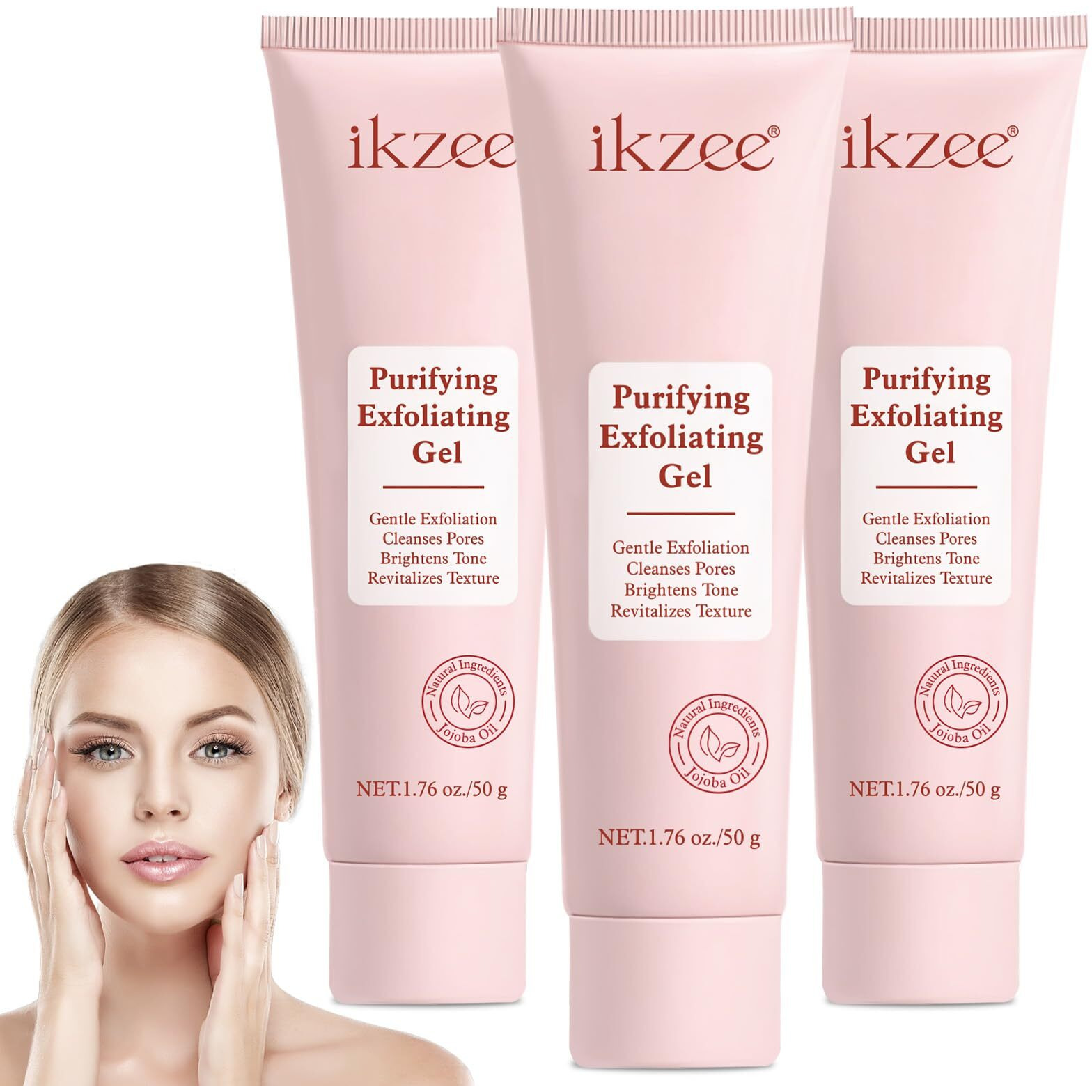 2 Pack Purifying Exfoliating Gel, Purifying Moisturizing_Gel Facial, Purify-Ing Exfoliat-Ing Scrub, Cleansing Face And Body Exfoliating_Scrub
