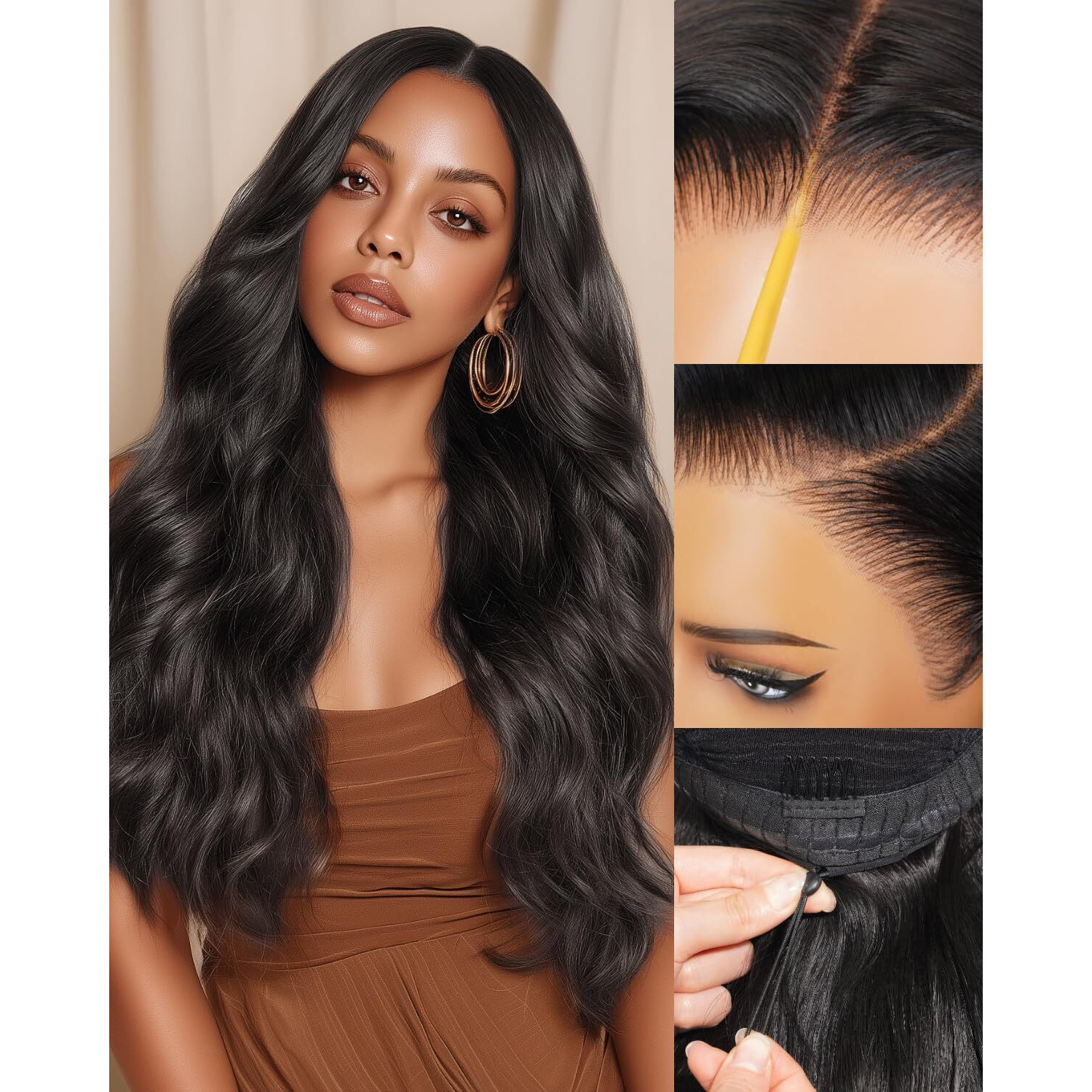 Arabella Hair 13X6 Lace Front Wigs Human Hair 230% Density Glueless Wig Human Hair 100% Body Wave Human Hair Wigs 12A Pre Plucked Pre-Bleached Pre-Cut Glueless Wig (26Inch,13X6 Body Wave)
