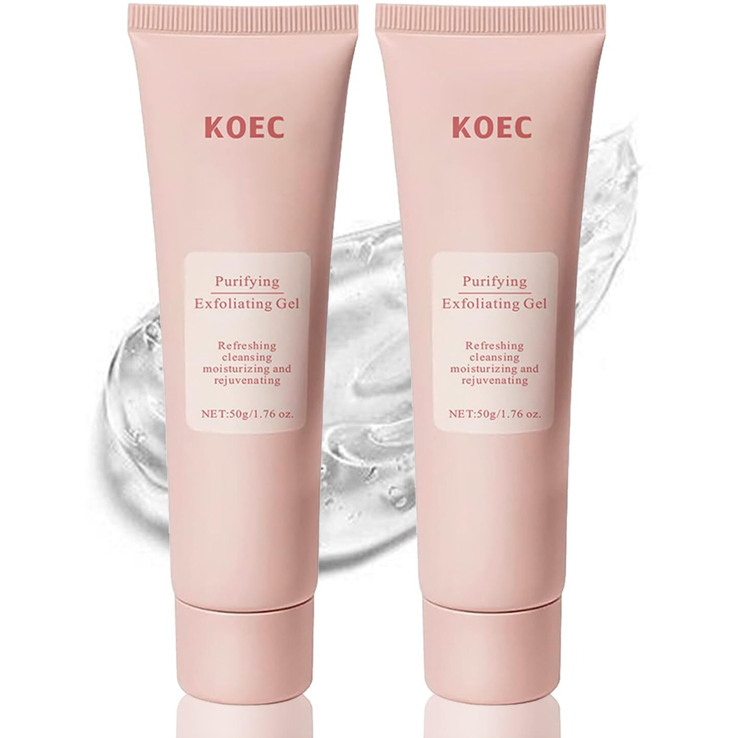 Koec Purifying Exfoliating Gel, Exfoliating Face Scrub, Face Exfoliator, Facial Scrubs, Body & Facial Exfoliating Scrub, Gentle Facial Exfoliator Cleanser For All Skin Types, Cleans Dirt & Oils(2Pcs)