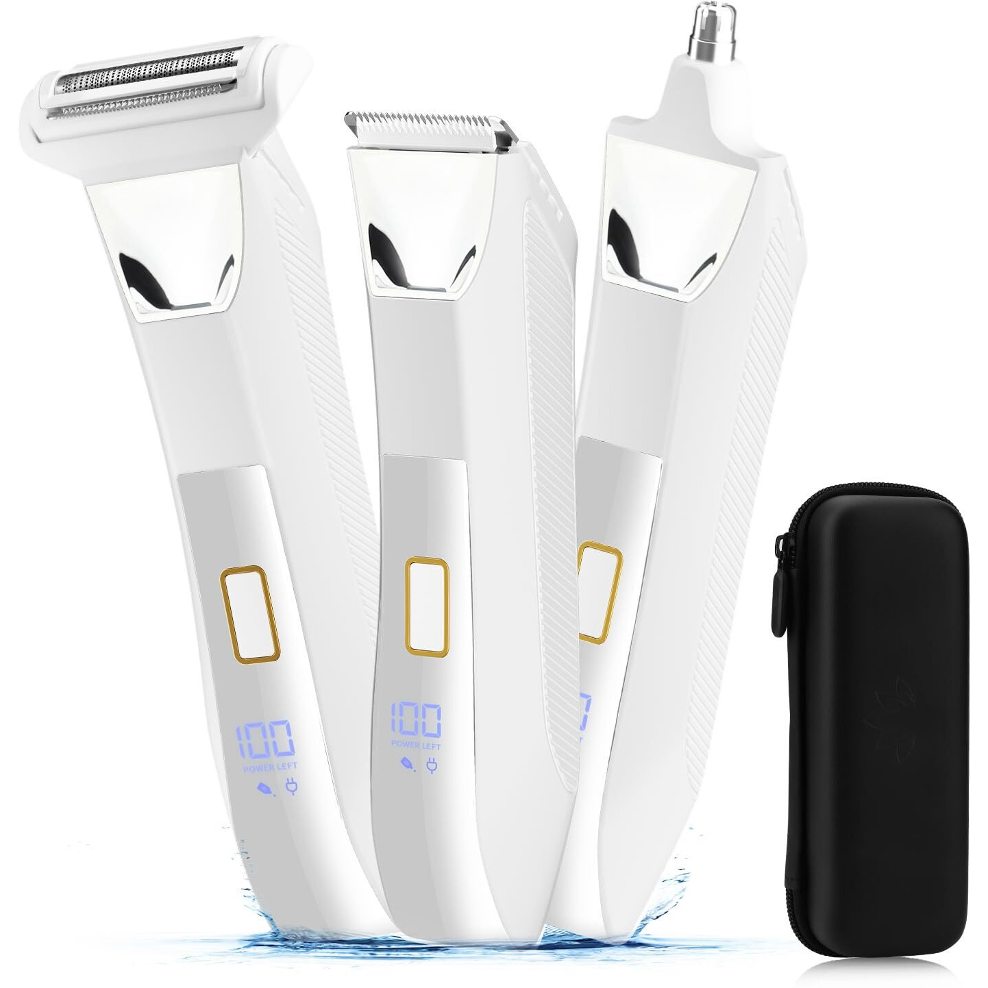 Manscape Body And Ball Trimmer For Men, 3-In-1 Pubic Groin & Nose Hair Trimmer, Ball Shaver & Body Groomer, Wet/Dry Electric Razors For Smooth Shaving, Ipx7 Waterproof With Travel Case