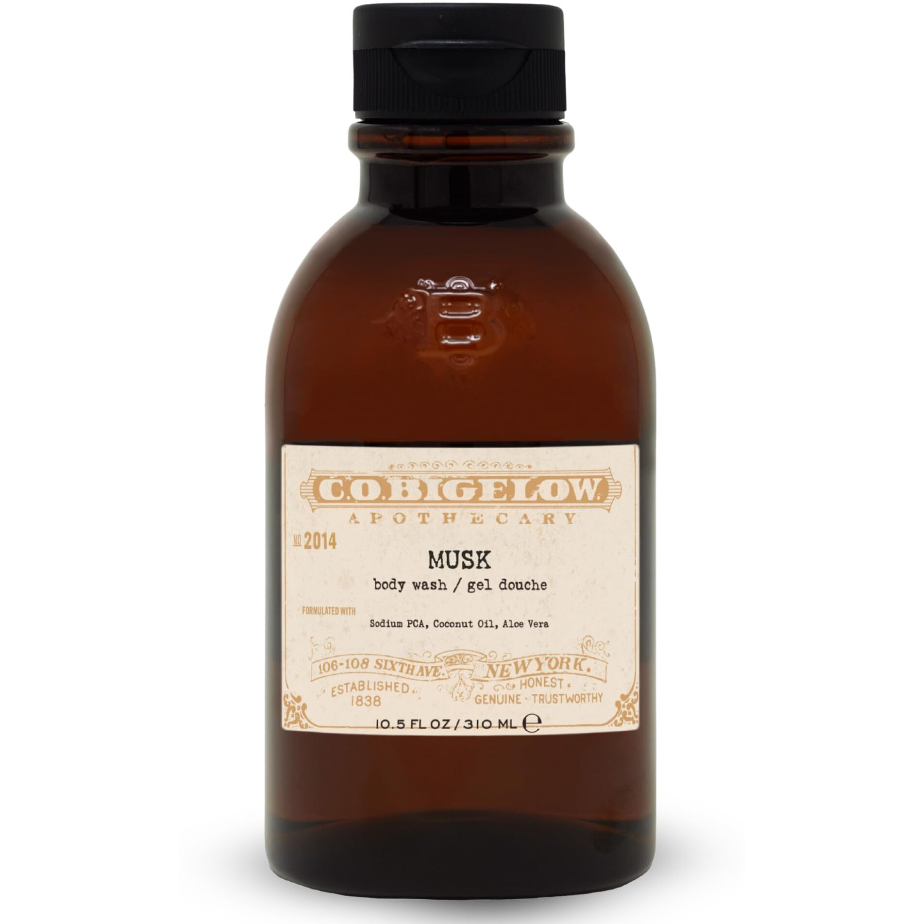 C.O. Bigelow Iconic Collection Musk Body Wash, With Sodium Pca, Coconut Oil, Aloe Vera, 10.5 Fl Oz