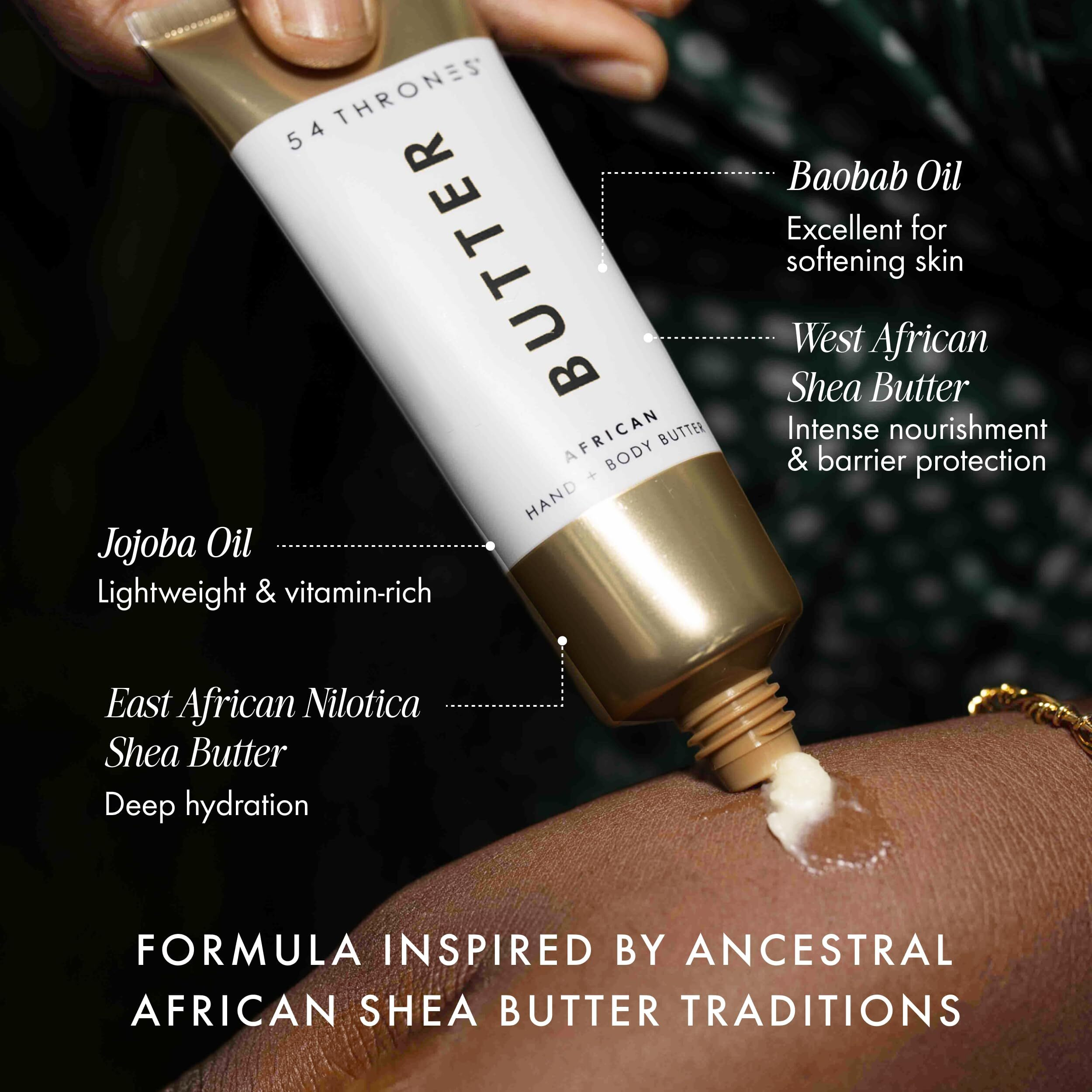 54 Thrones African Beauty Shea Butter, Intensive Dry Skin Support, Moisturizing Body Butter For Women, Moisturizing Body Balm And Cream, Comorian Ylang Ylang + Egyptian Orange Blossom