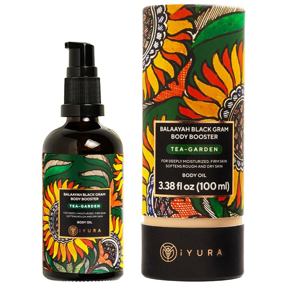 The Ayurveda Experience Iyura Balaayah Black Gram Body Booster Oil - Tea-Garden Blend | Ayurvedic Massage & Moisturizing Body Oil | Luxurious, Fast-Absorbing & Non-Sticky | 3.38 Fl Oz