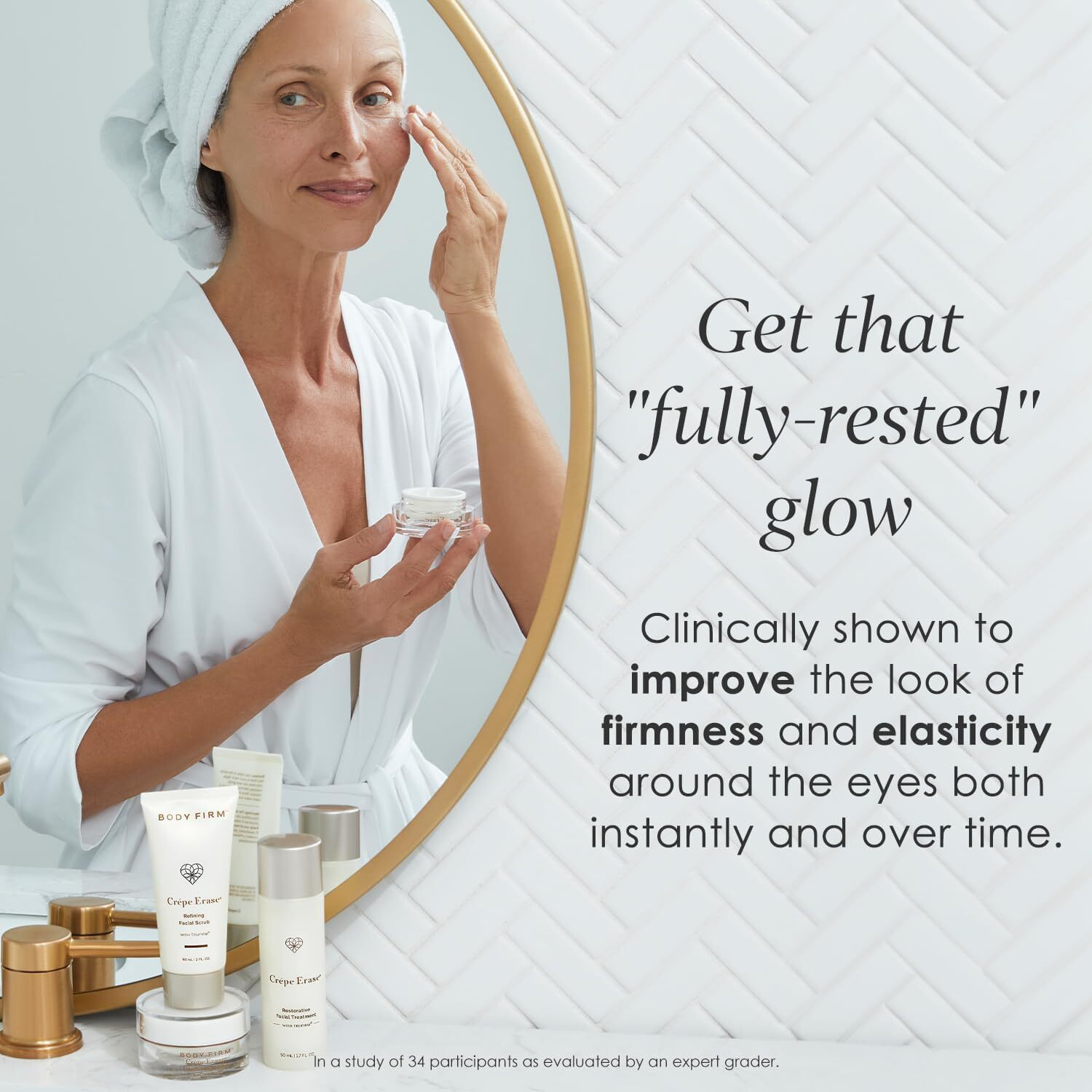 Body Firm Crepe Erase Flaw-Fix Advanced Eye Cream, Anti-Aging Wrinkle Cream, Supports Puffiness, Dark Circles, Wrinkles, Crepe Skin & Fine Lines, Tired Eyes, Citrus, 0.5 Fl Oz