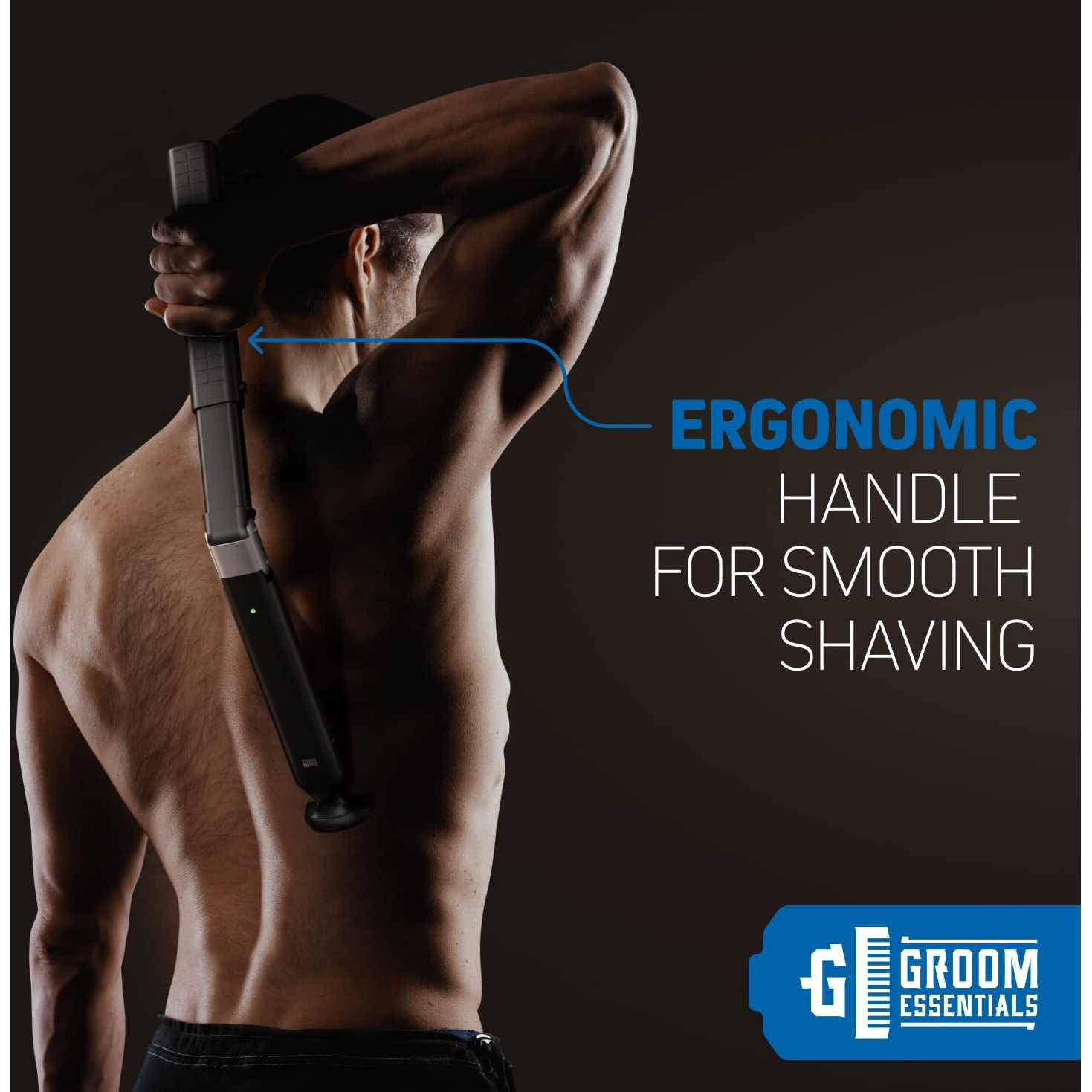 Chargeworx Electric Back Shaver And Hair Trimmer For Men Body Groomer With Extendable Back Blade Electric Razor For Hard To Reach Areas Back Shavers And Manscaping Tool For Men Battery Powered