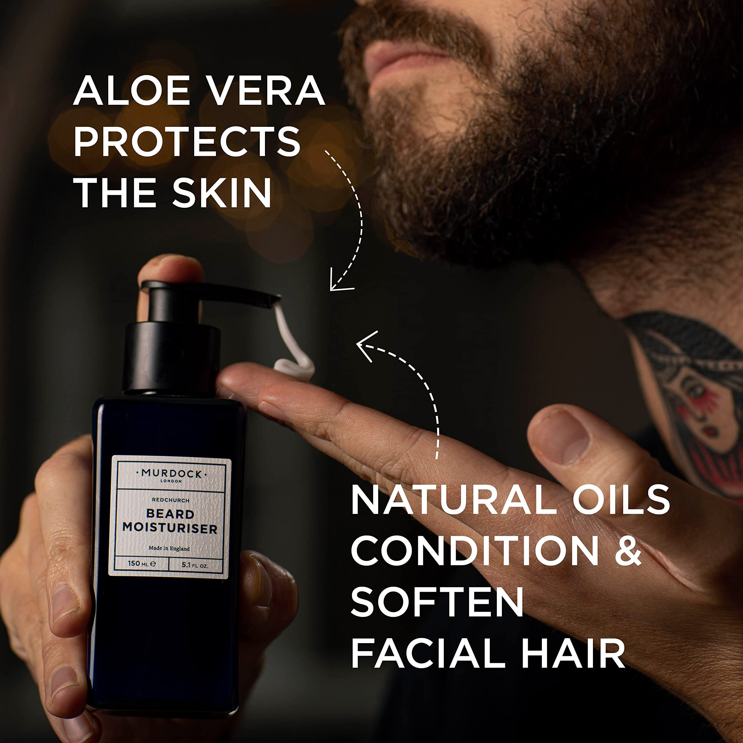 Murdock London Lightweight Beard Moisturizer For Men - Hydrating Beard Softener For Men & Skin Comfort - Clean Label Moisturizer For Daily Use, Reduce Flakiness & Irritation (5.1 Fl Oz)