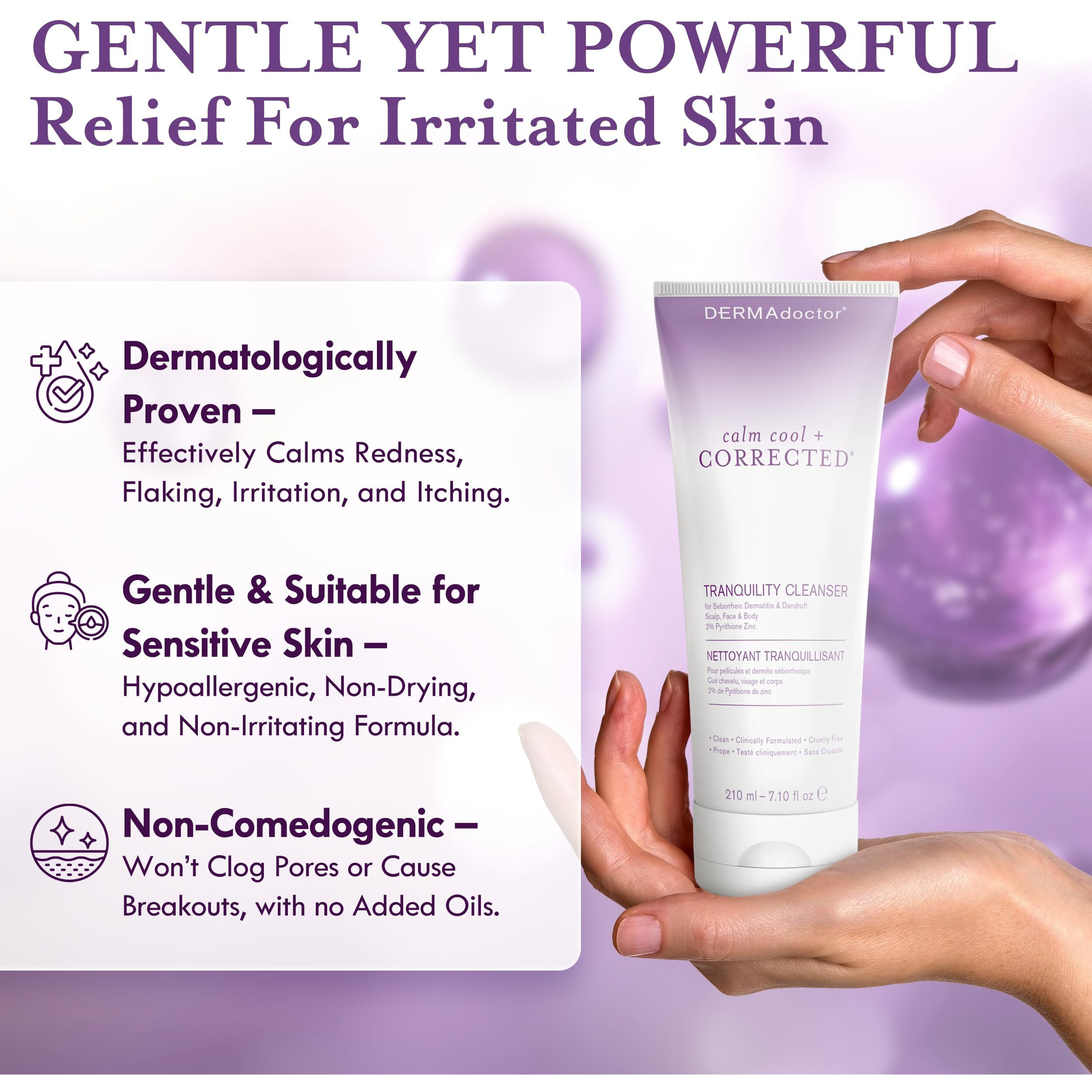 Dermadoctor Tranquility Cleanser Dermatologist Formulated 2% Pyrithione Zinc For Face Body & Scalp - 7.10 Oz