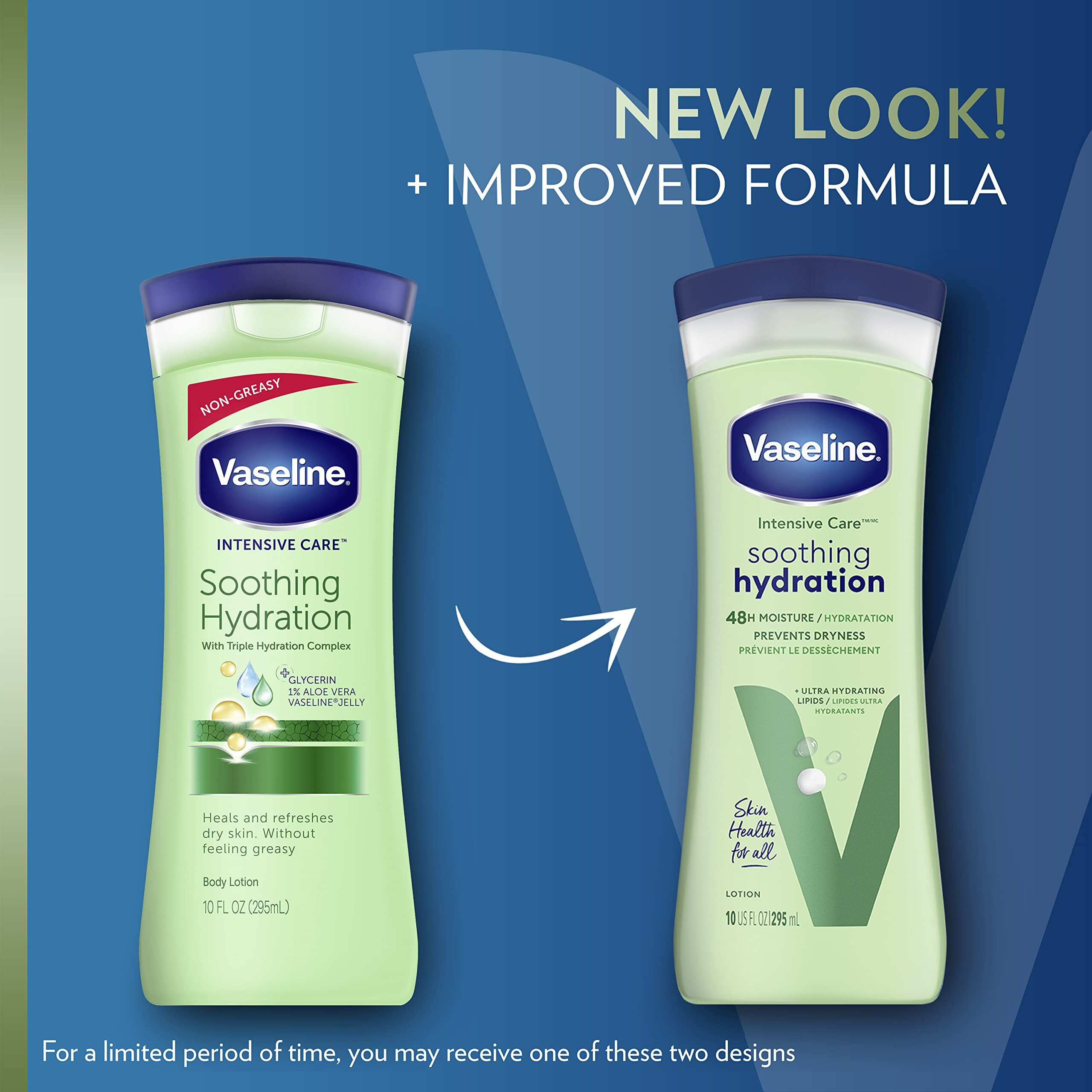 Vaseline Soothing Hydration 6-Pack - Intensive Care Moisturizing Hand And Body Lotion With Aloe, Ultra-Hydrating Lipids, 48 Hours Of Moisture, 10 Oz Ea