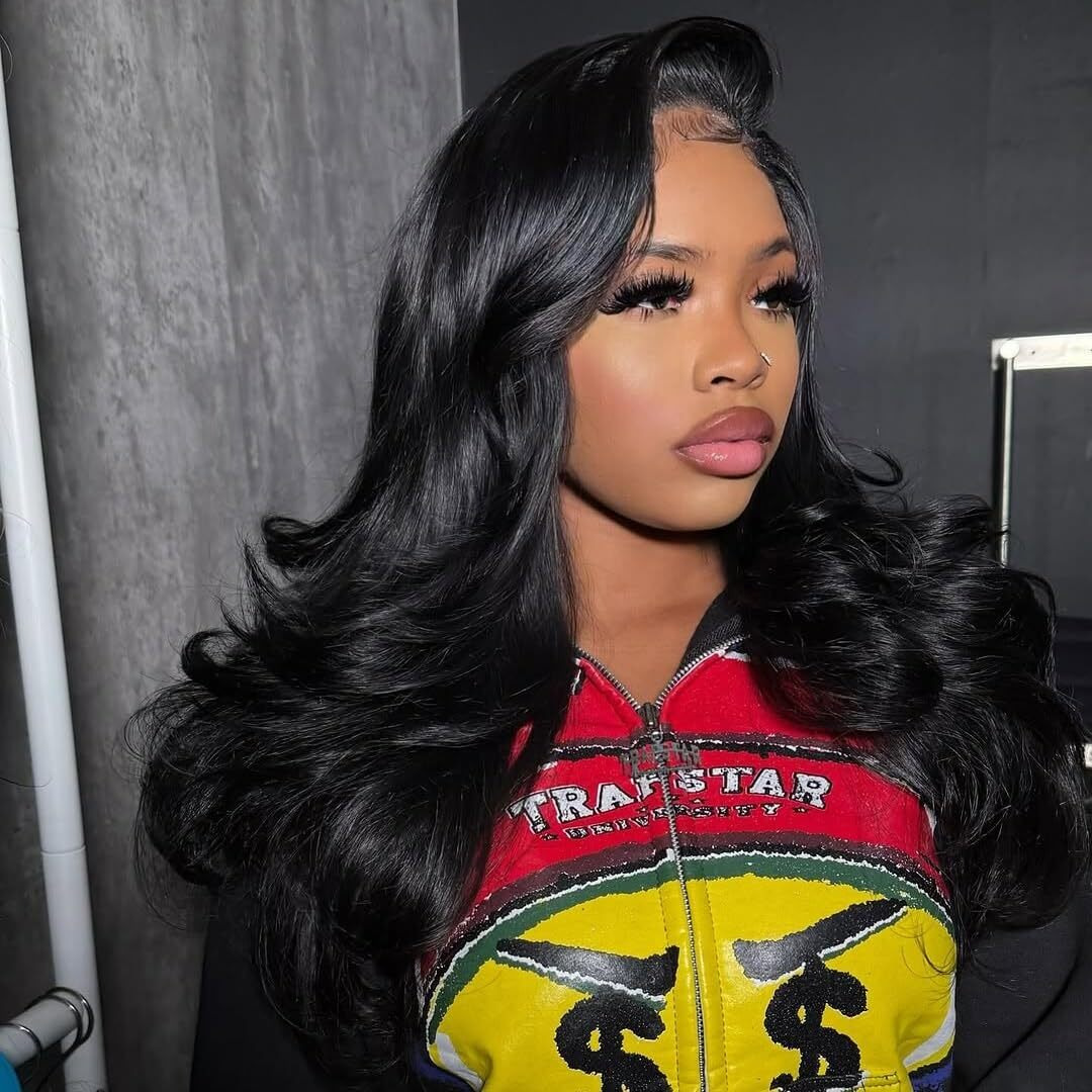 Westkiss Body Wave Lace Front Wigs Human Hair 6X8 Lace Closure Layered Cut Side Part Wigs Glueless Wigs Human Hair Pre Plucked Pre Cut Wig For Black Women 18 Inch