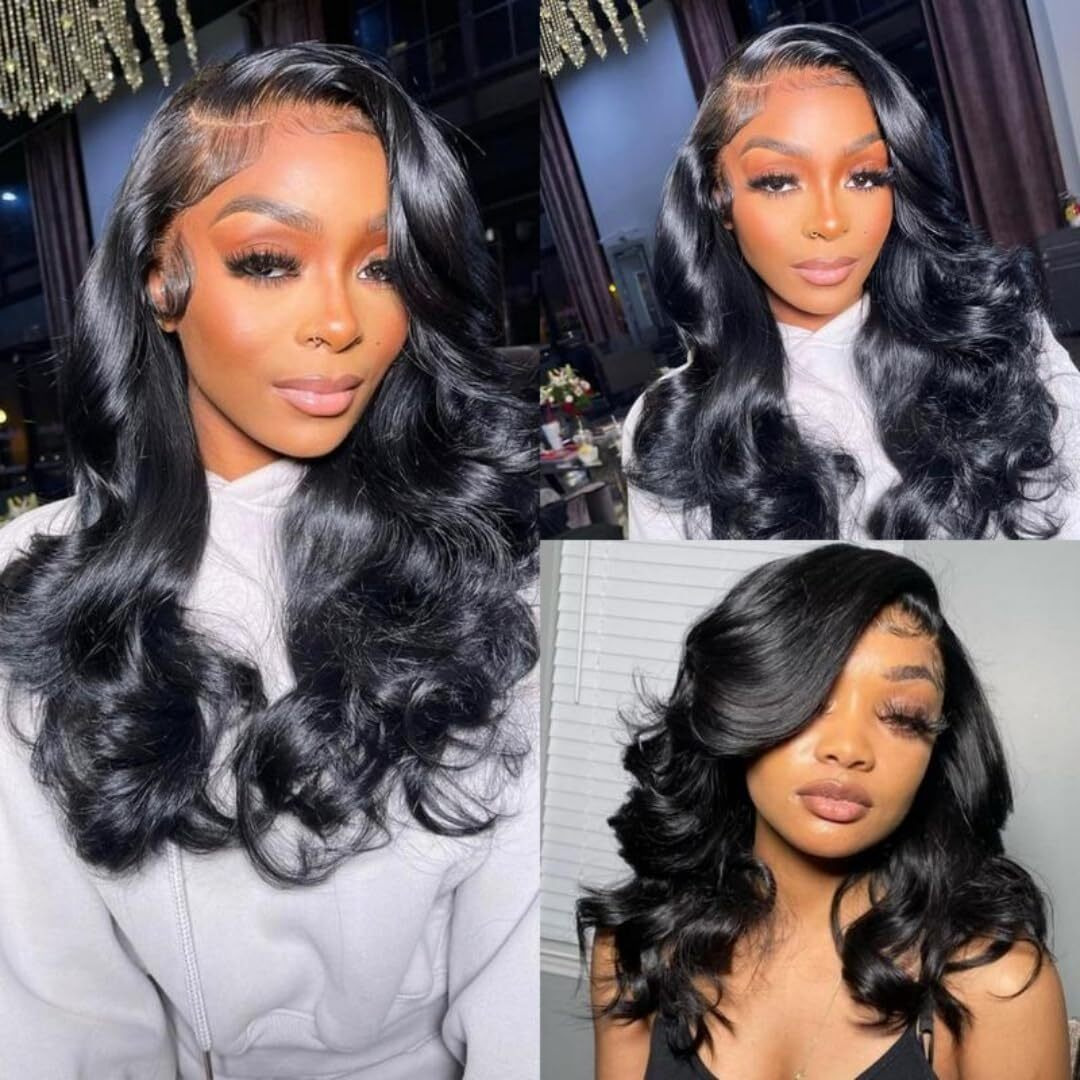Westkiss Body Wave Lace Front Wigs Human Hair 6X8 Lace Closure Layered Cut Side Part Wigs Glueless Wigs Human Hair Pre Plucked Pre Cut Wig For Black Women 18 Inch