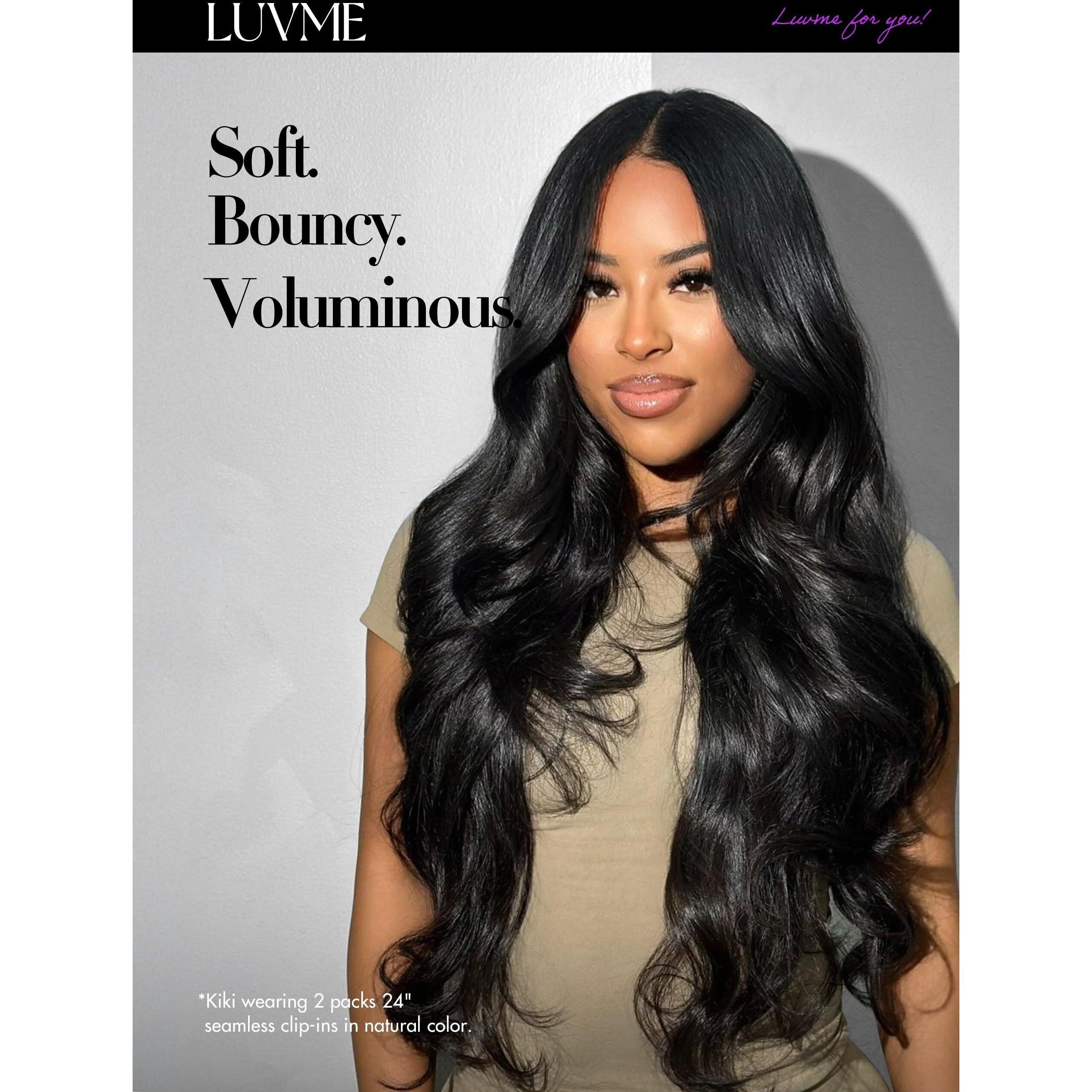 Luvme Invisible Clip In Hair Extensions,Body Wave 14 Inch 2 Pack 220G 14Pcs Human Hair Invisible Clip Ins Hair Extensions Natural Black Hair For Women