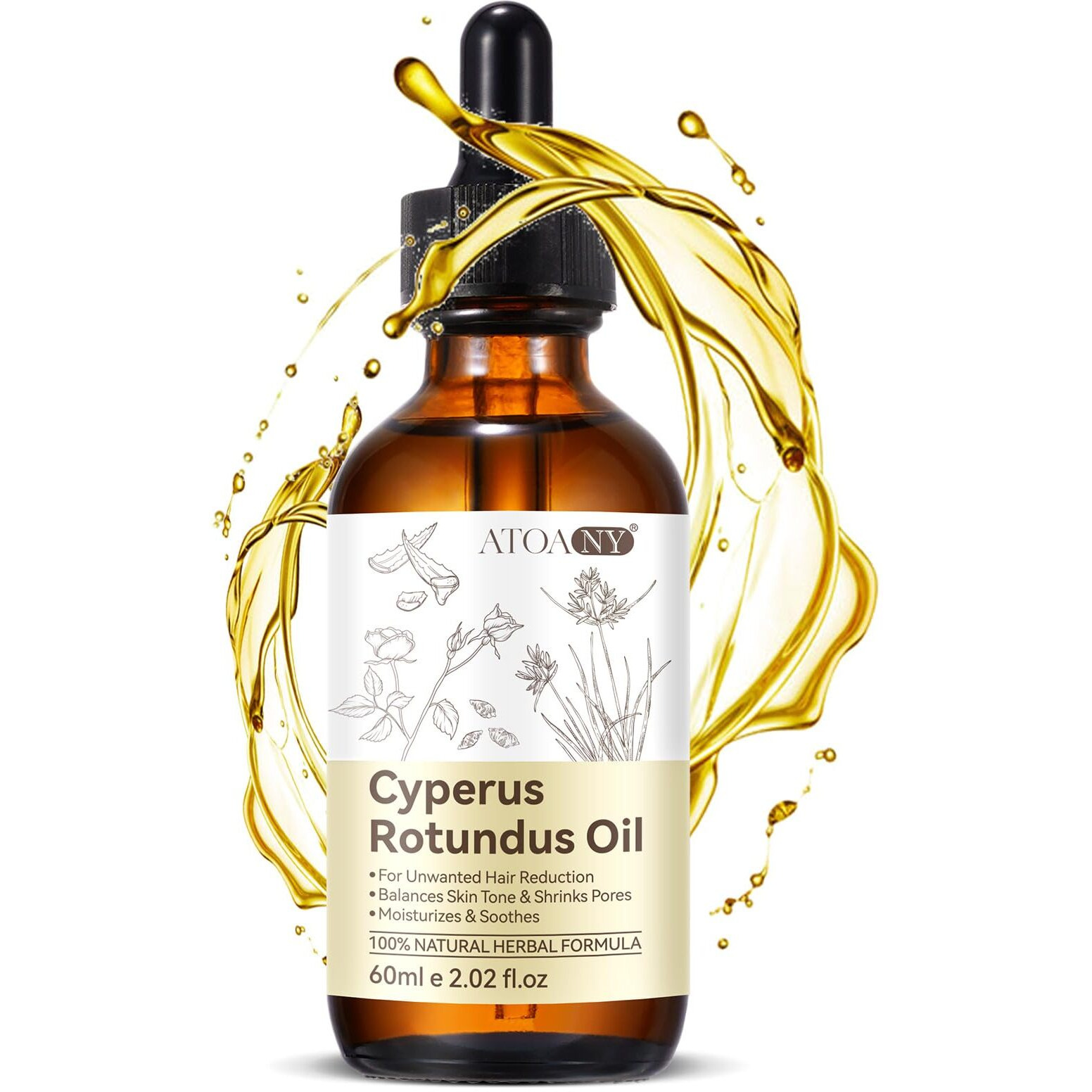 Cyperus Rotundus Oil, Natural Cyperus Rotundus Oil For Unwanted Hair Removal, Reducing Body Hair Growth,Balances Skin Tone, Moisturizes & Soothes, Suitable For All Skin Types (2.02 Fl.Oz)