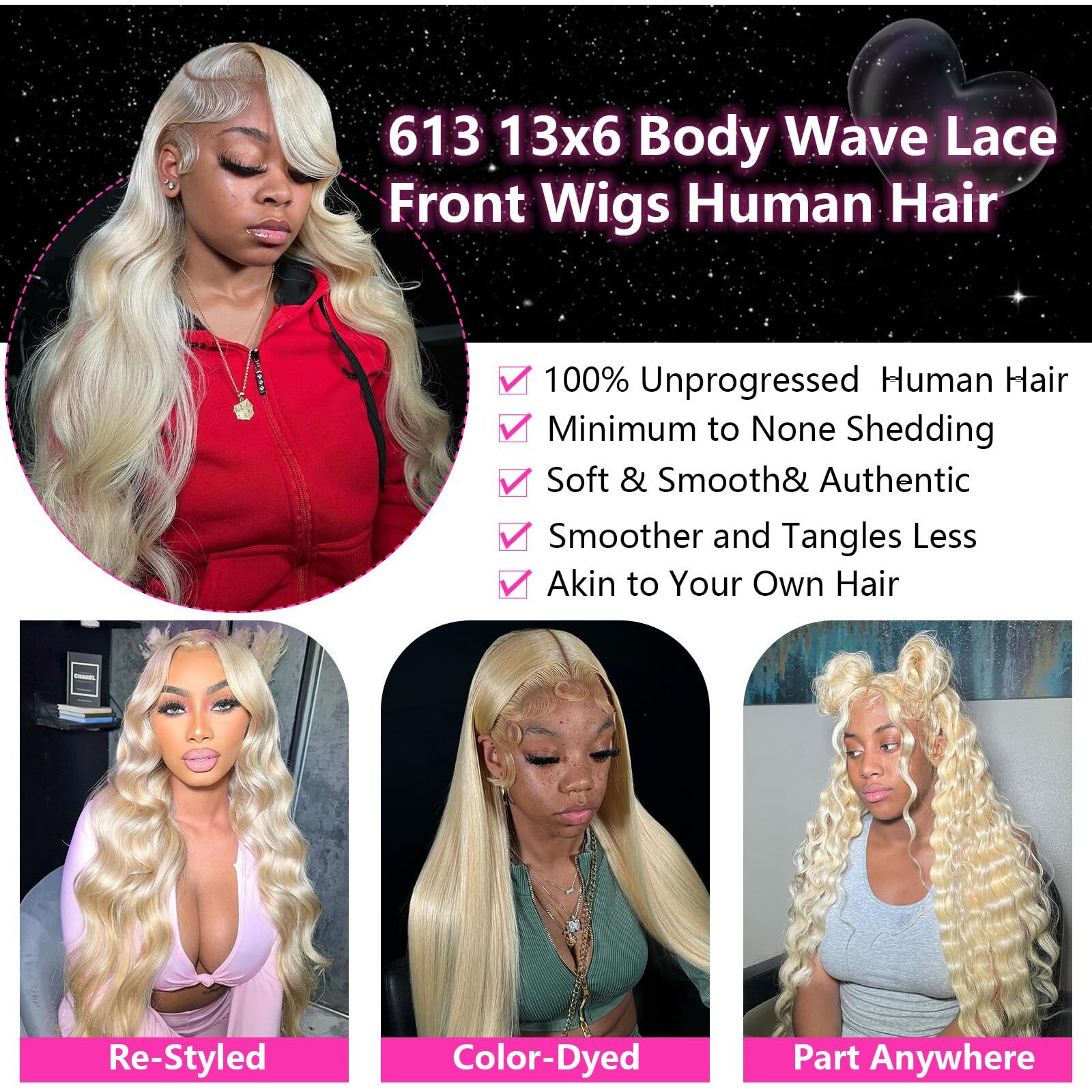 Blonde Wig Human Hair 613 13X6 Body Wave Lace Front Wigs Human Hair Pre Plucked 200 Density Hd Transparent Lace Frontal Women Glueless Pre Plucked With Babyhair For Women 40 Inch Minimal Shedding
