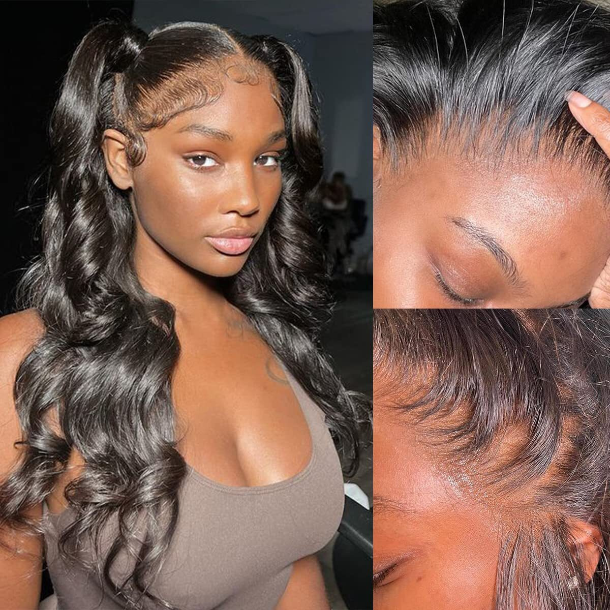 My Shiny Wigs Skinmelt Real Swiss Hd Lace Front Wigs Human Hair Pre Plucked, 0.11Mm Thin 13X4 Body Wave Full Lace Frontal Wigs For Black Women Bleached Knots, Clean Hairline Pre Plucked 20 Inch