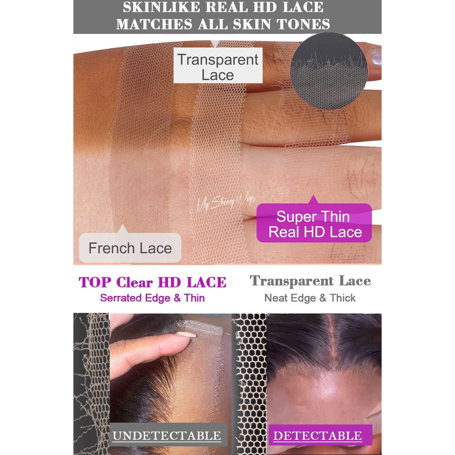 My Shiny Wigs Skinmelt Real Swiss Hd Lace Front Wigs Human Hair Pre Plucked, 0.11Mm Thin 13X4 Body Wave Full Lace Frontal Wigs For Black Women Bleached Knots, Clean Hairline Pre Plucked 20 Inch